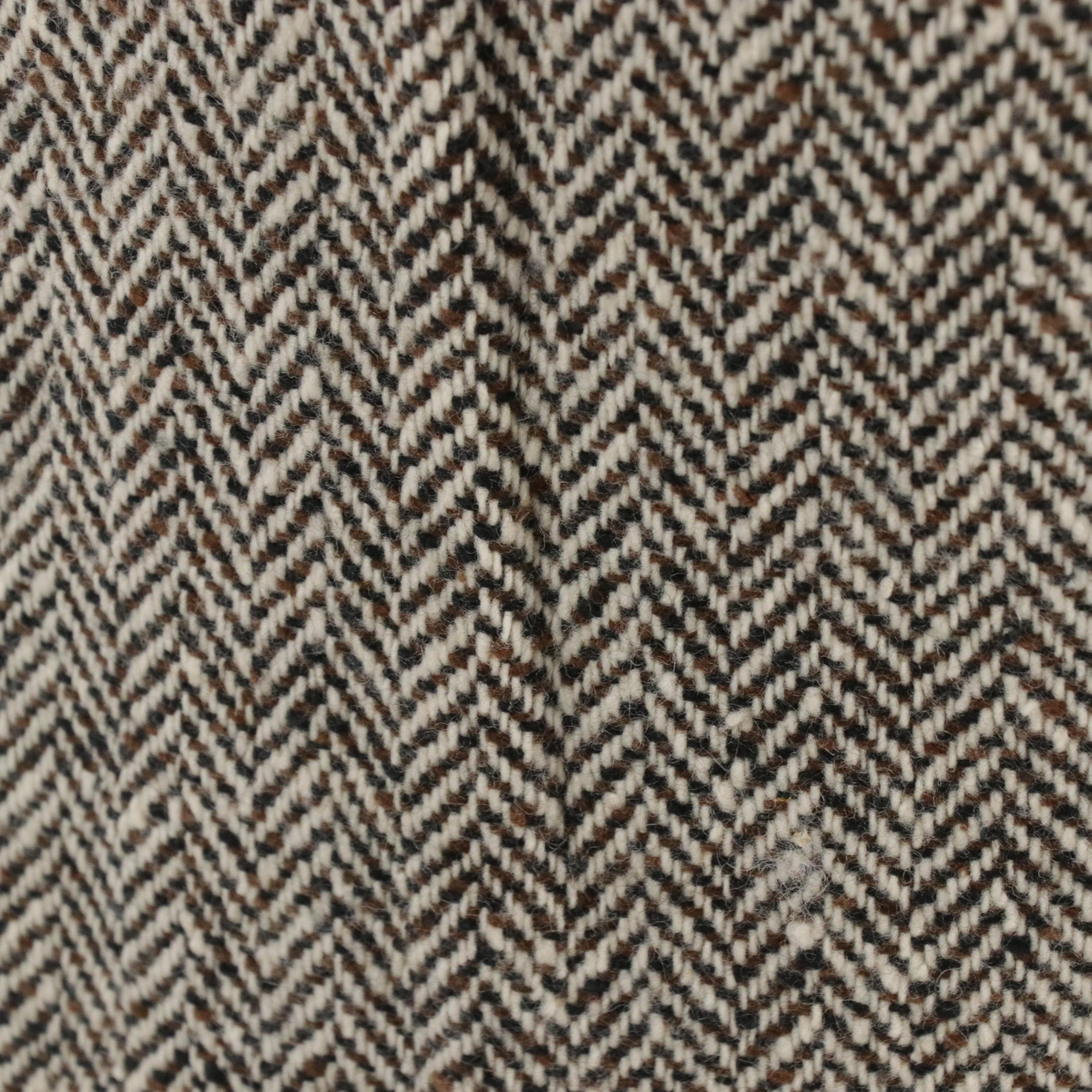 Valentino Boutique Vintage Black and Brown Herringbone Wool Pants