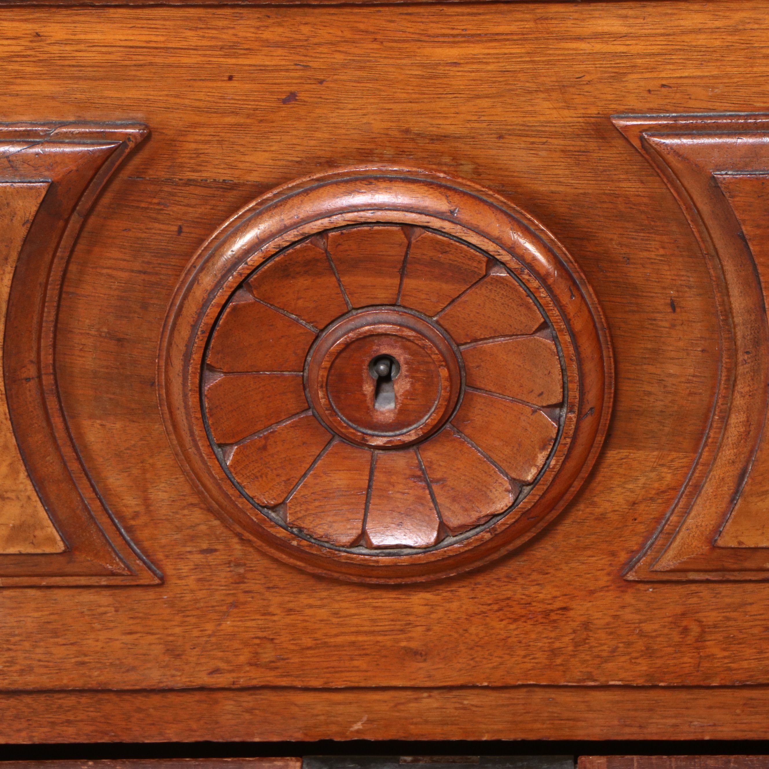 Victorian Marble Top Mahogany and Burl Wood Dresser with Mirror