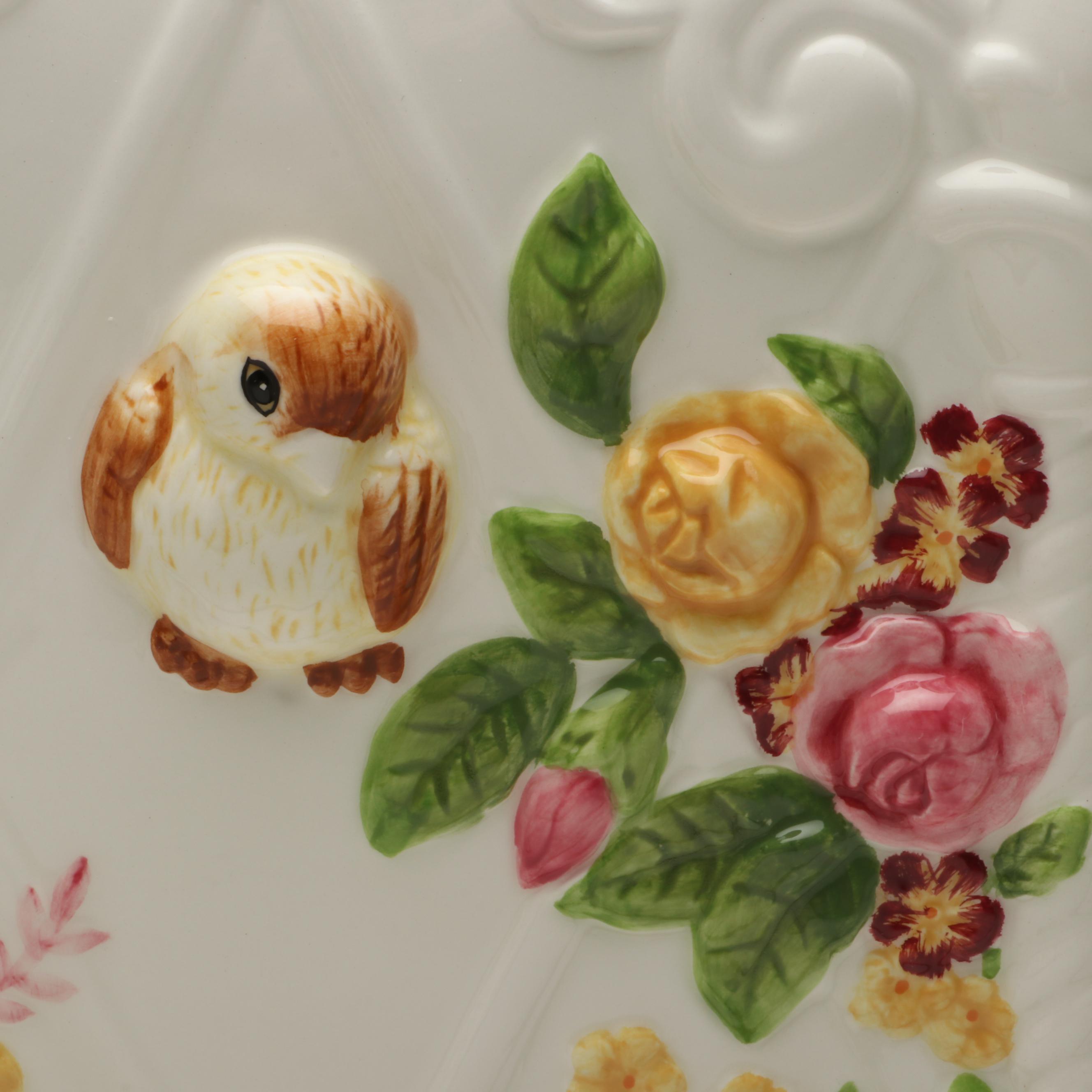 Royal Albert "Seasons of Color" Flower Pot Form Cookie Jar with More Décor