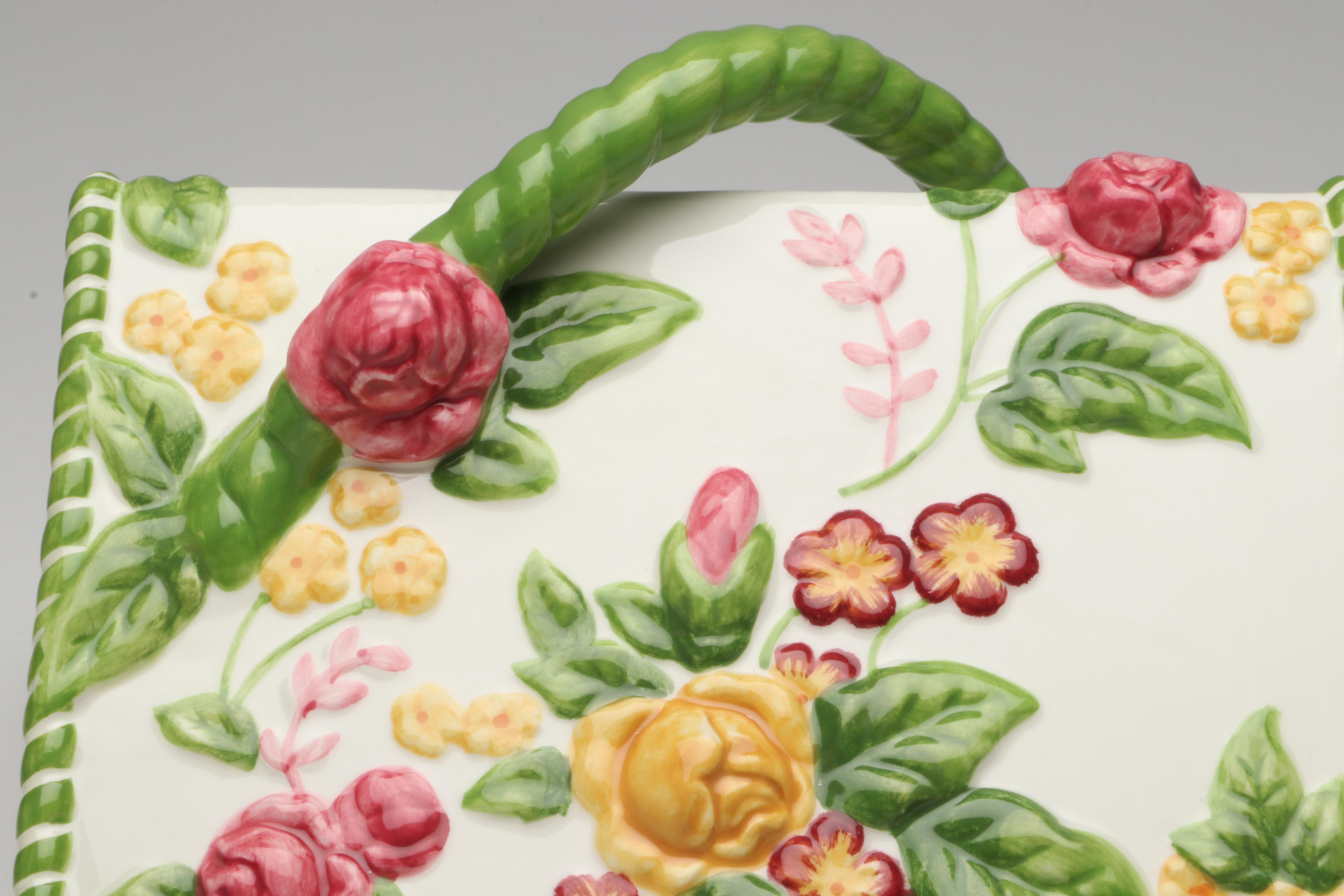 Royal Albert "Seasons of Color" Flower Pot Form Cookie Jar with More Décor