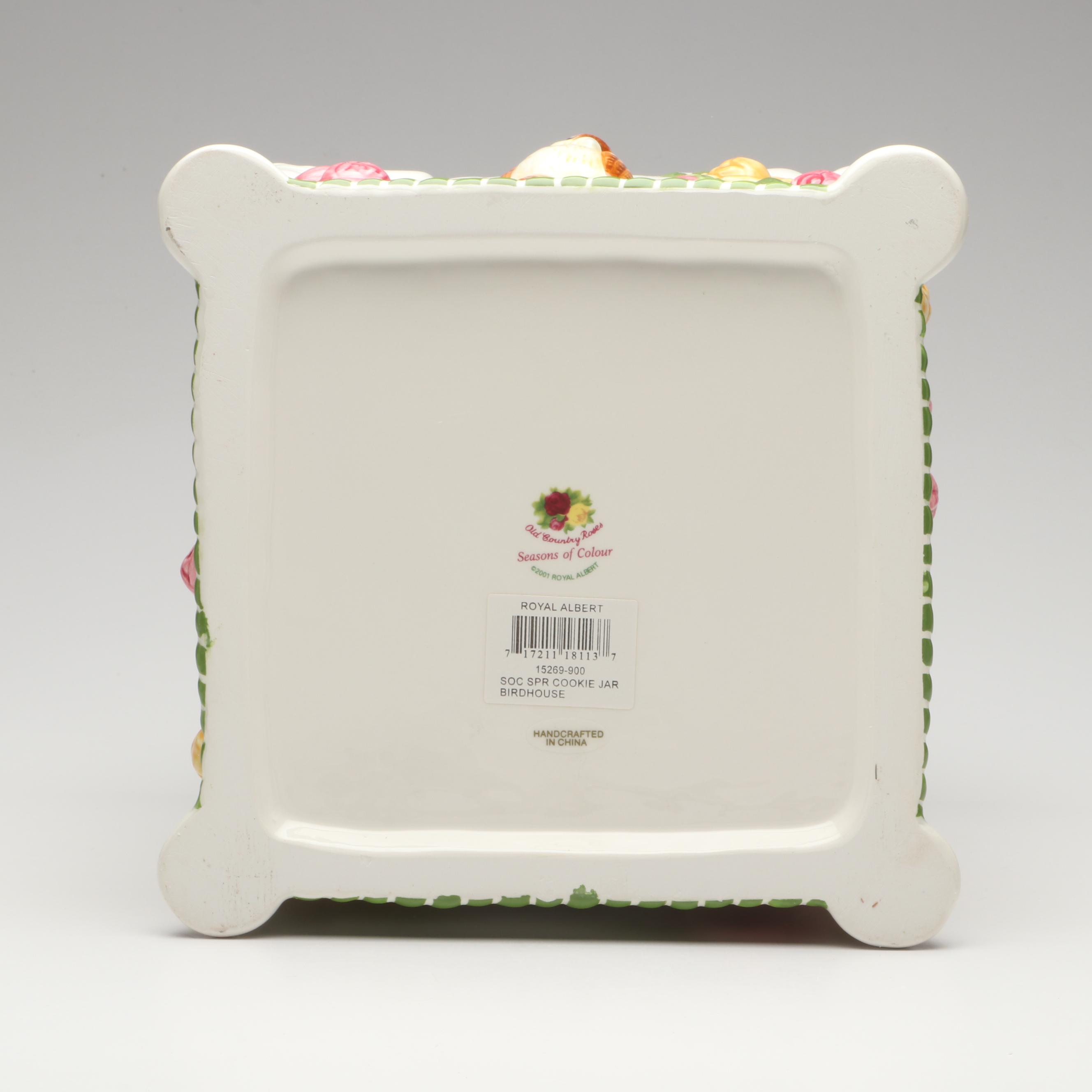 Royal Albert "Seasons of Color" Flower Pot Form Cookie Jar with More Décor