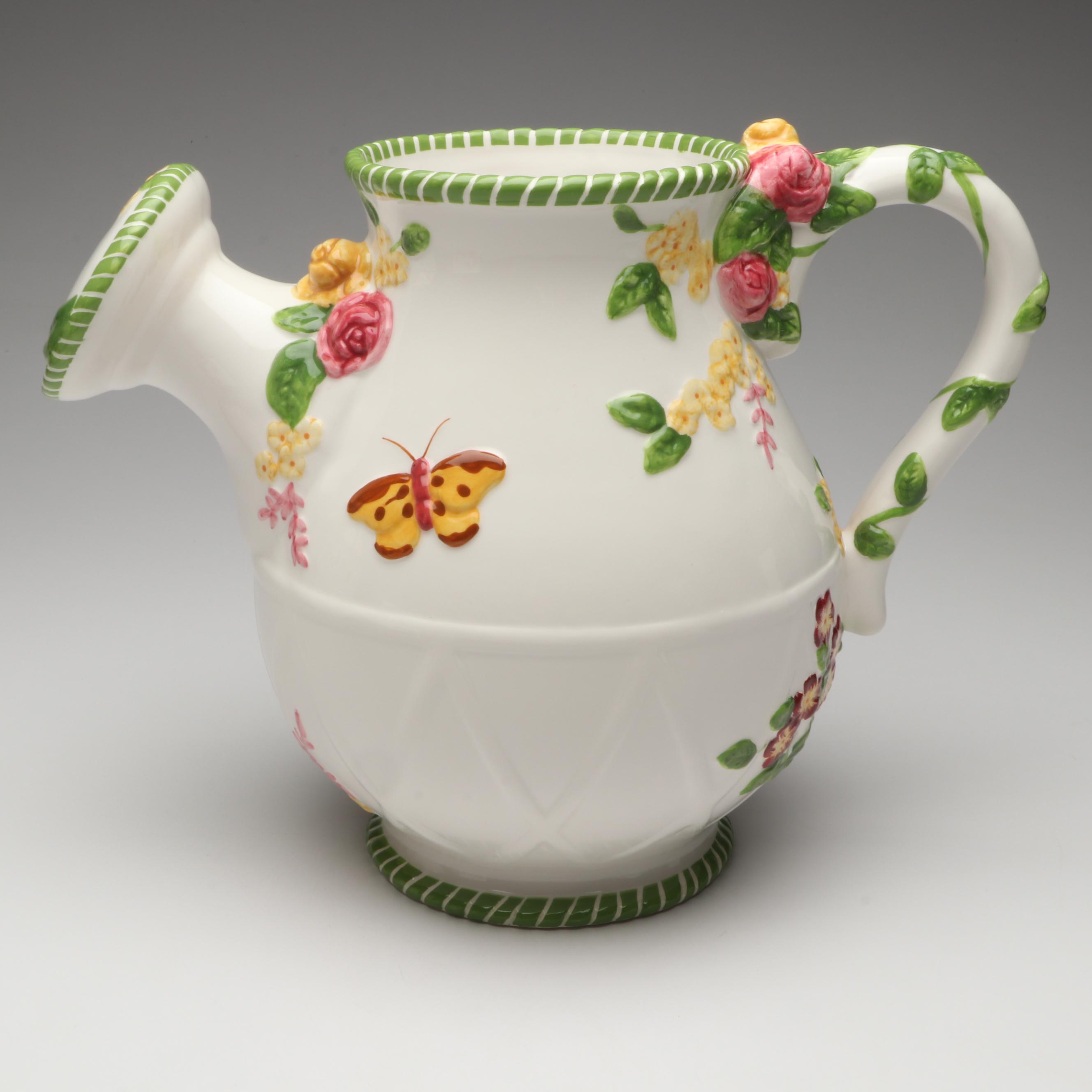 Royal Albert "Seasons of Color" Flower Pot Form Cookie Jar with More Décor