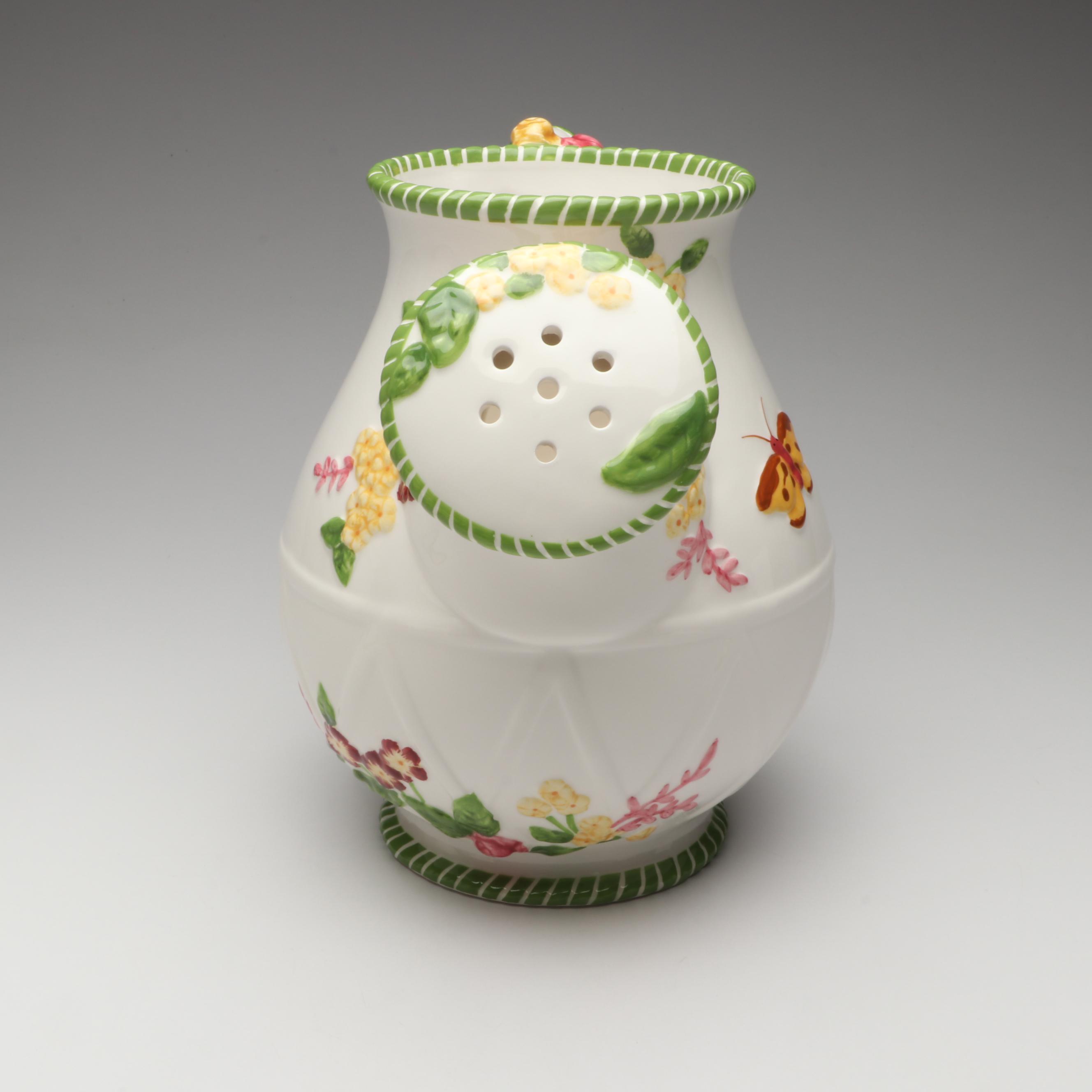 Royal Albert "Seasons of Color" Flower Pot Form Cookie Jar with More Décor