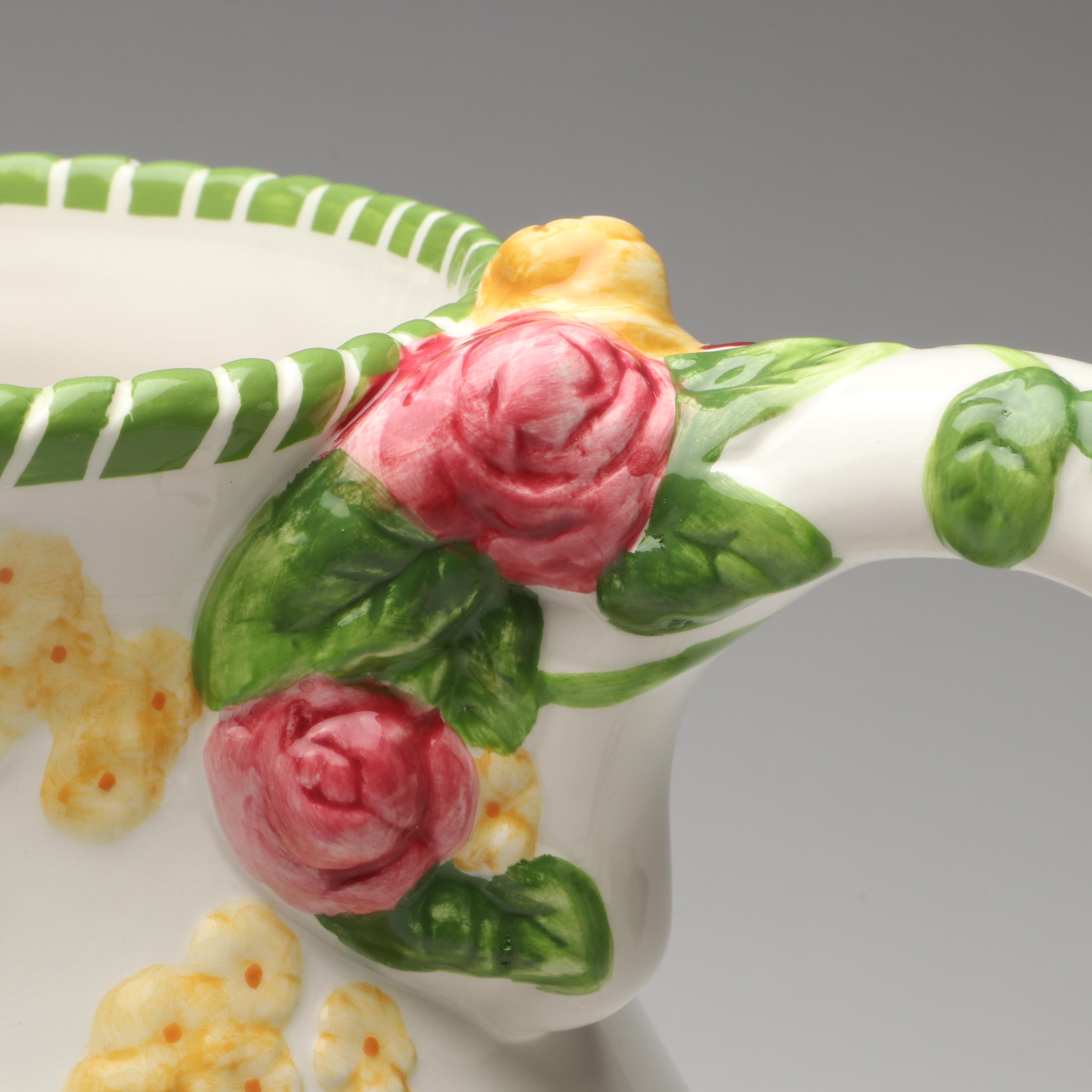 Royal Albert "Seasons of Color" Flower Pot Form Cookie Jar with More Décor