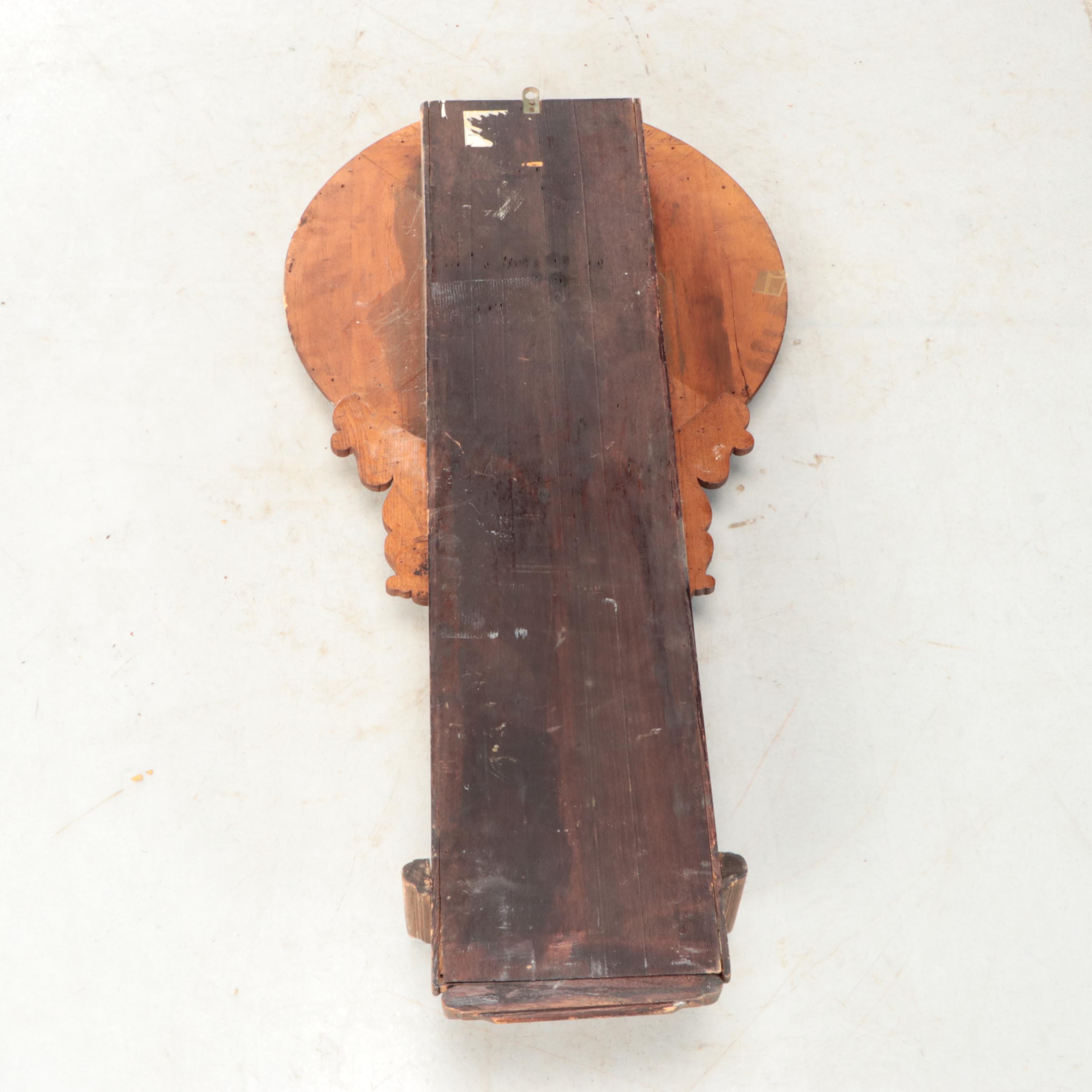 Vintage Hand-Carved Floral Wood Wall Clock