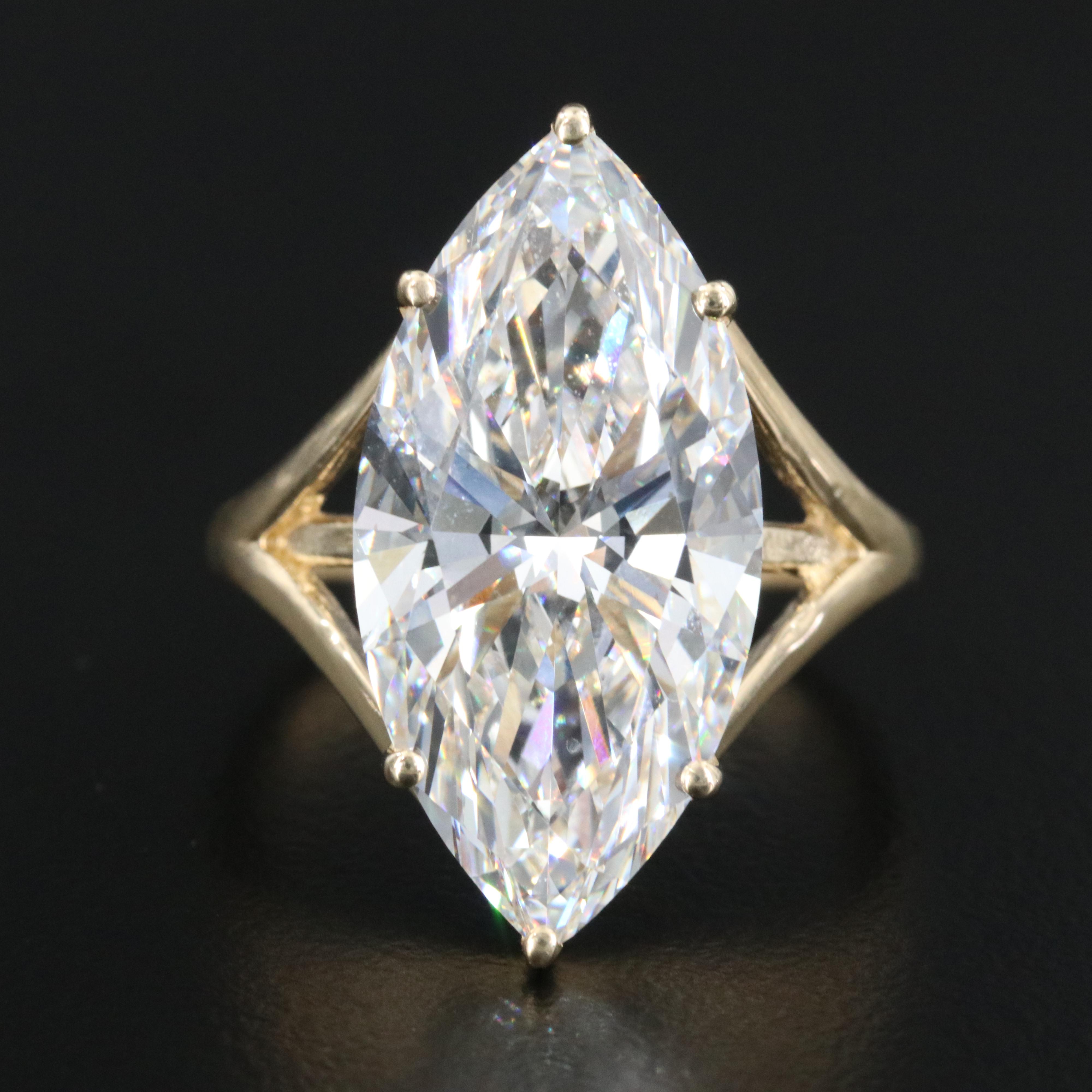 14K 10.06 CT Lab Grown Diamond Solitaire Ring with IGI Report