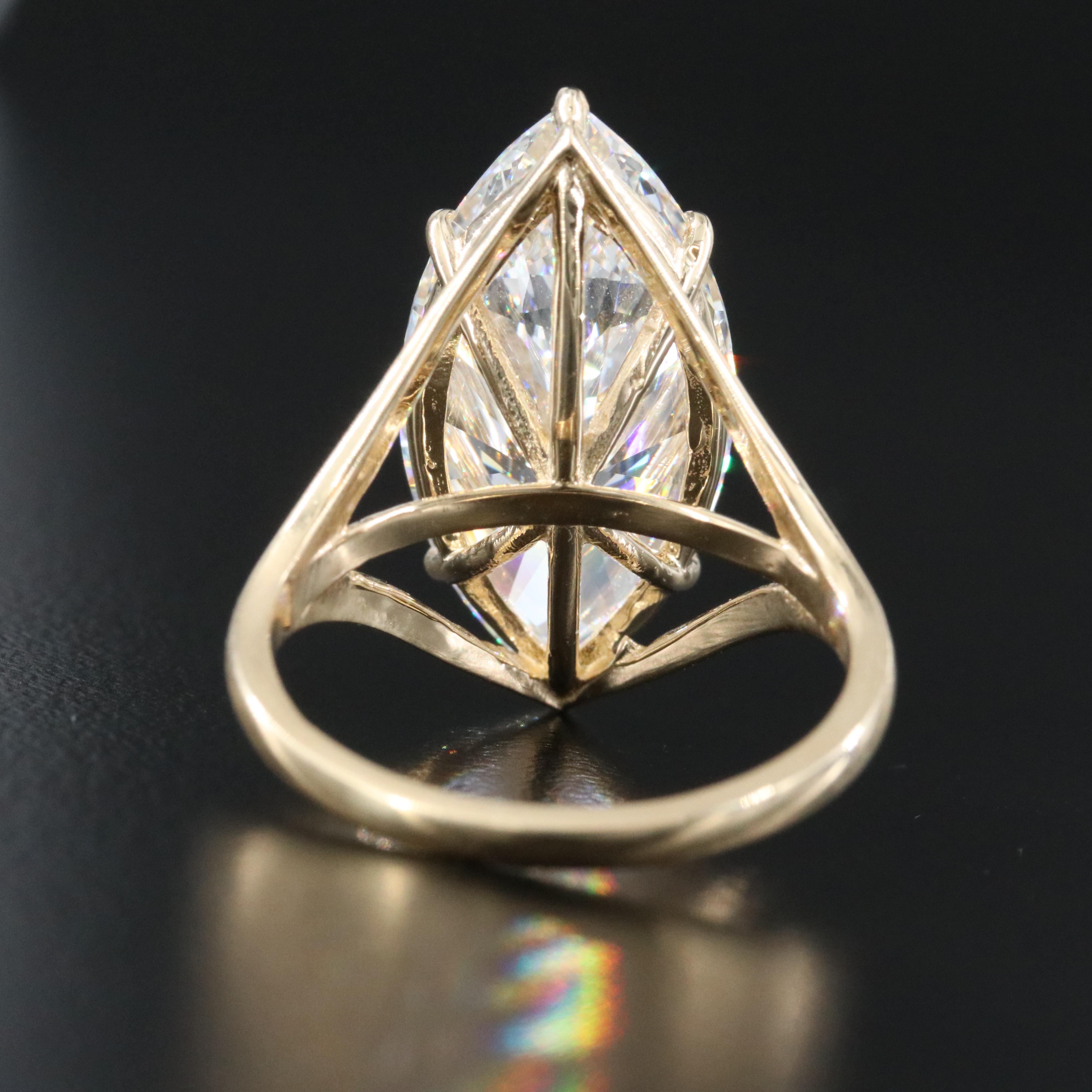 14K 10.06 CT Lab Grown Diamond Solitaire Ring with IGI Report