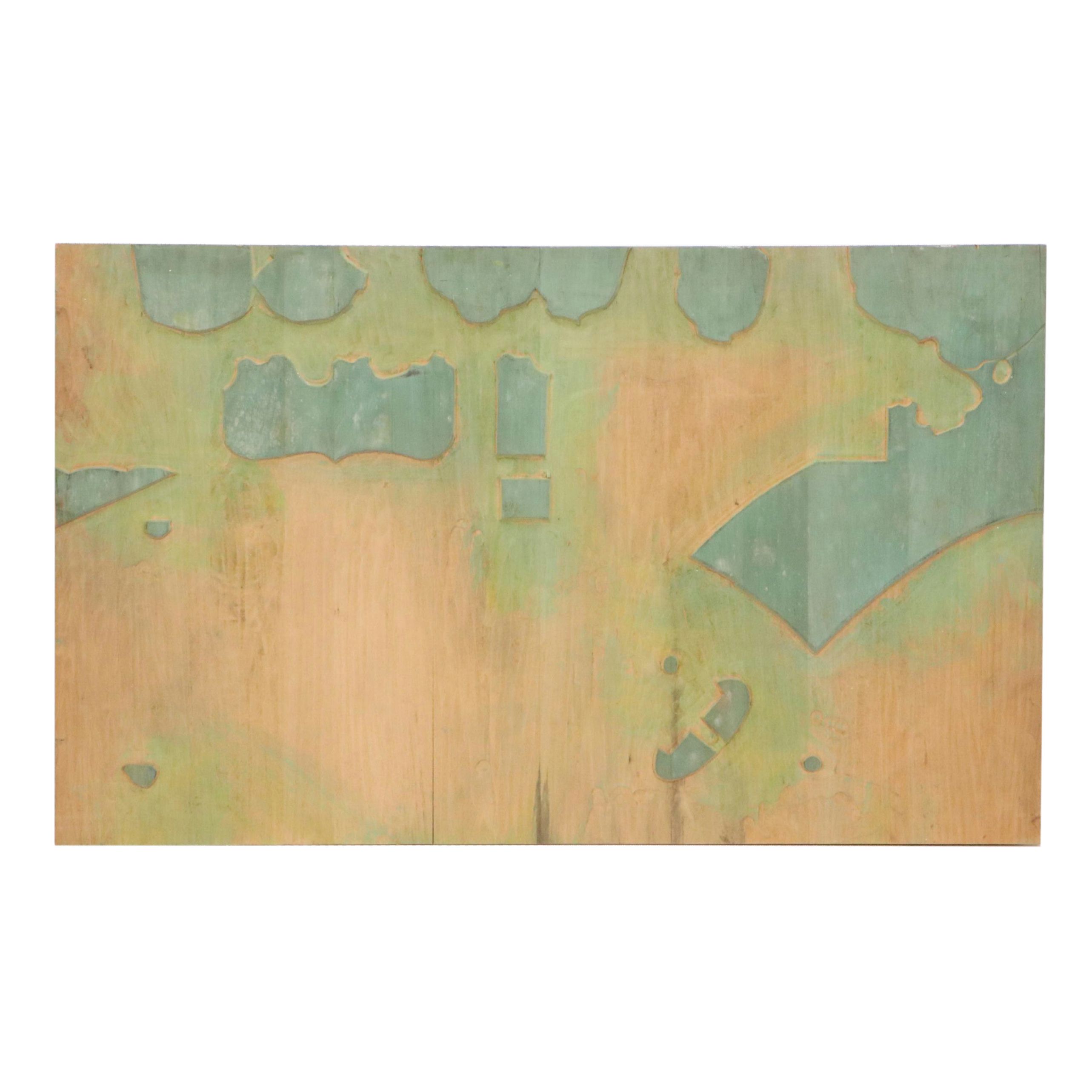 Carved Wood Advertisement/Sign Print Plate, Mid-20th Century