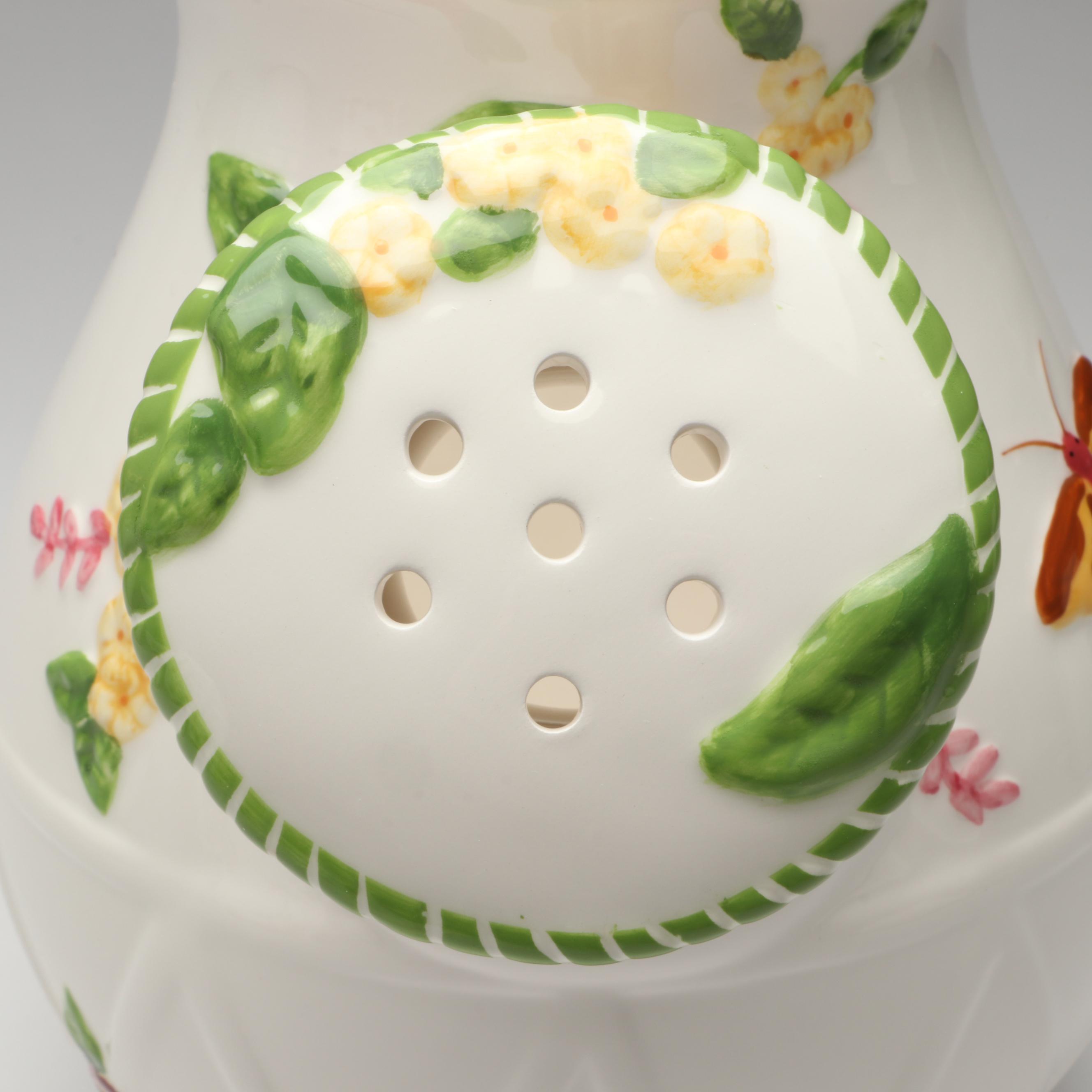 Royal Albert "Seasons of Color" Flower Pot Form Cookie Jar with More Décor