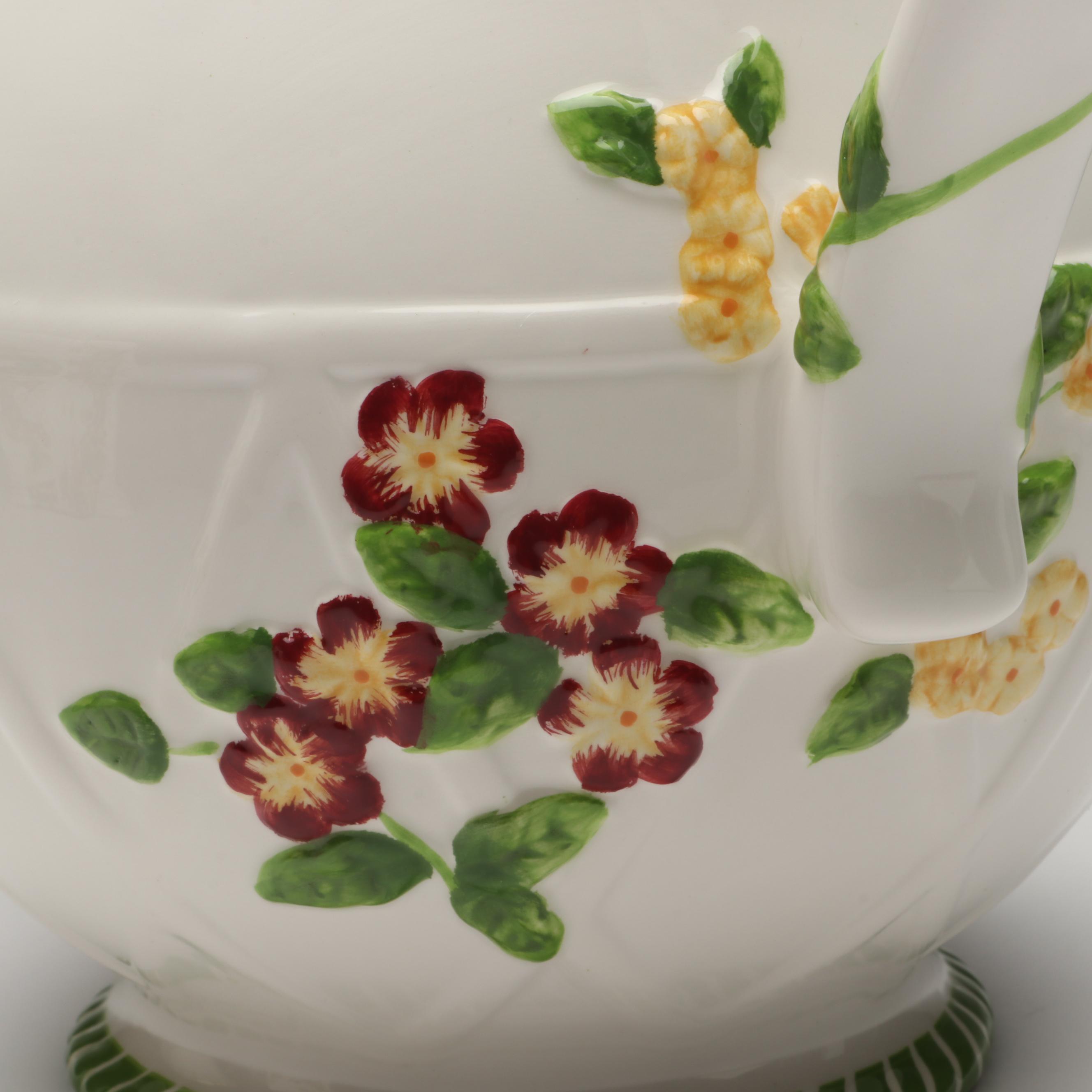 Royal Albert "Seasons of Color" Flower Pot Form Cookie Jar with More Décor
