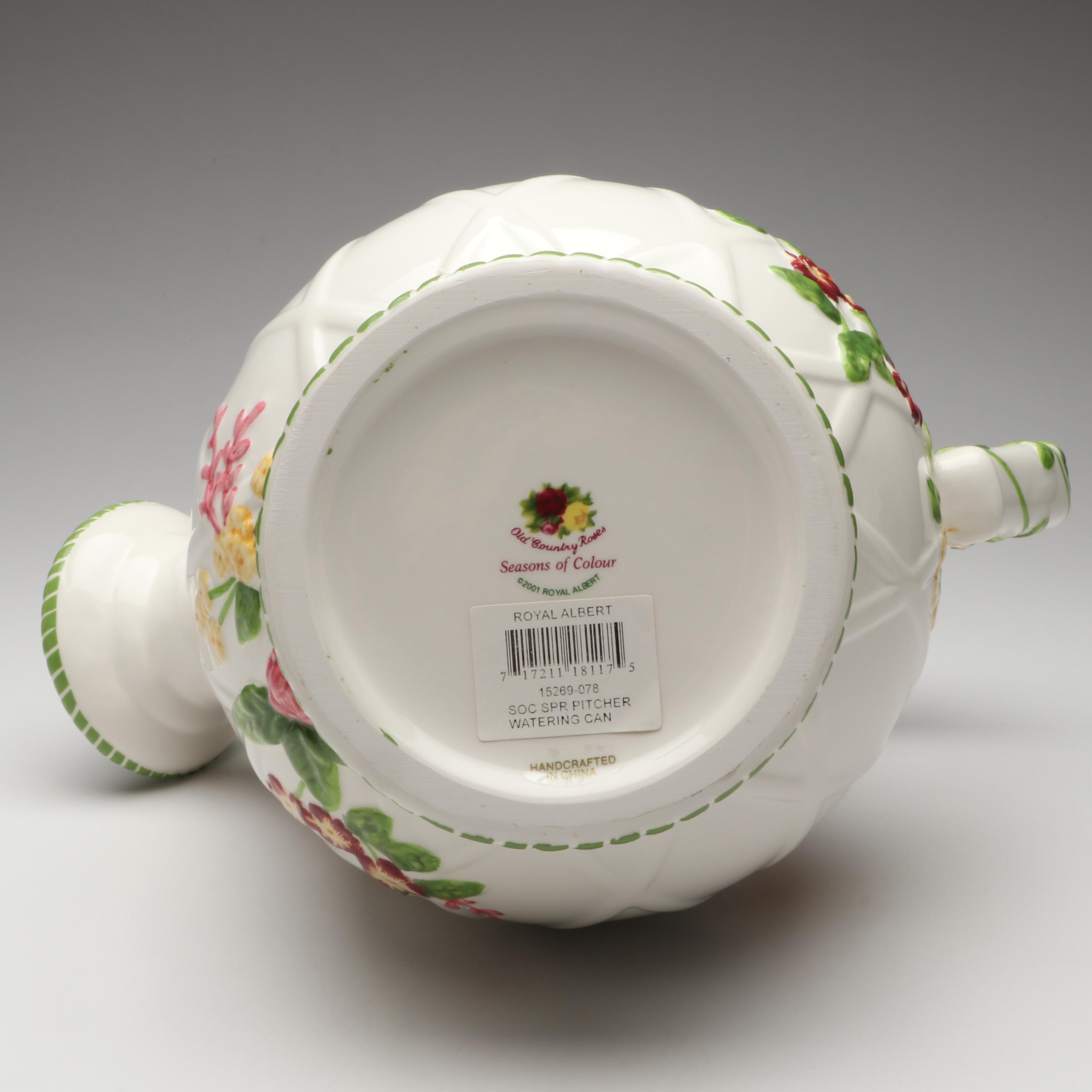 Royal Albert "Seasons of Color" Flower Pot Form Cookie Jar with More Décor