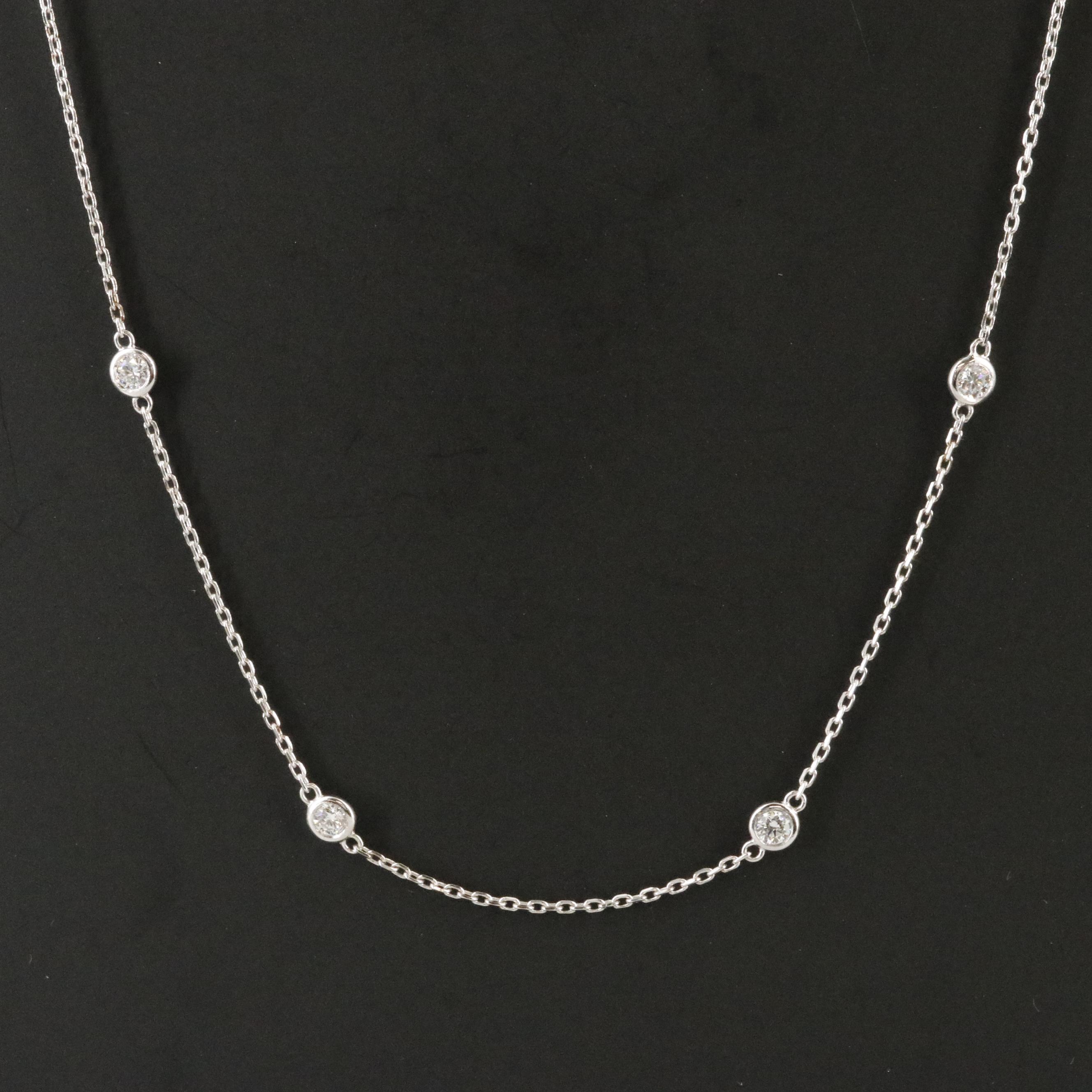 14K 1.00 CTW Lab Grown Diamond Station Necklace