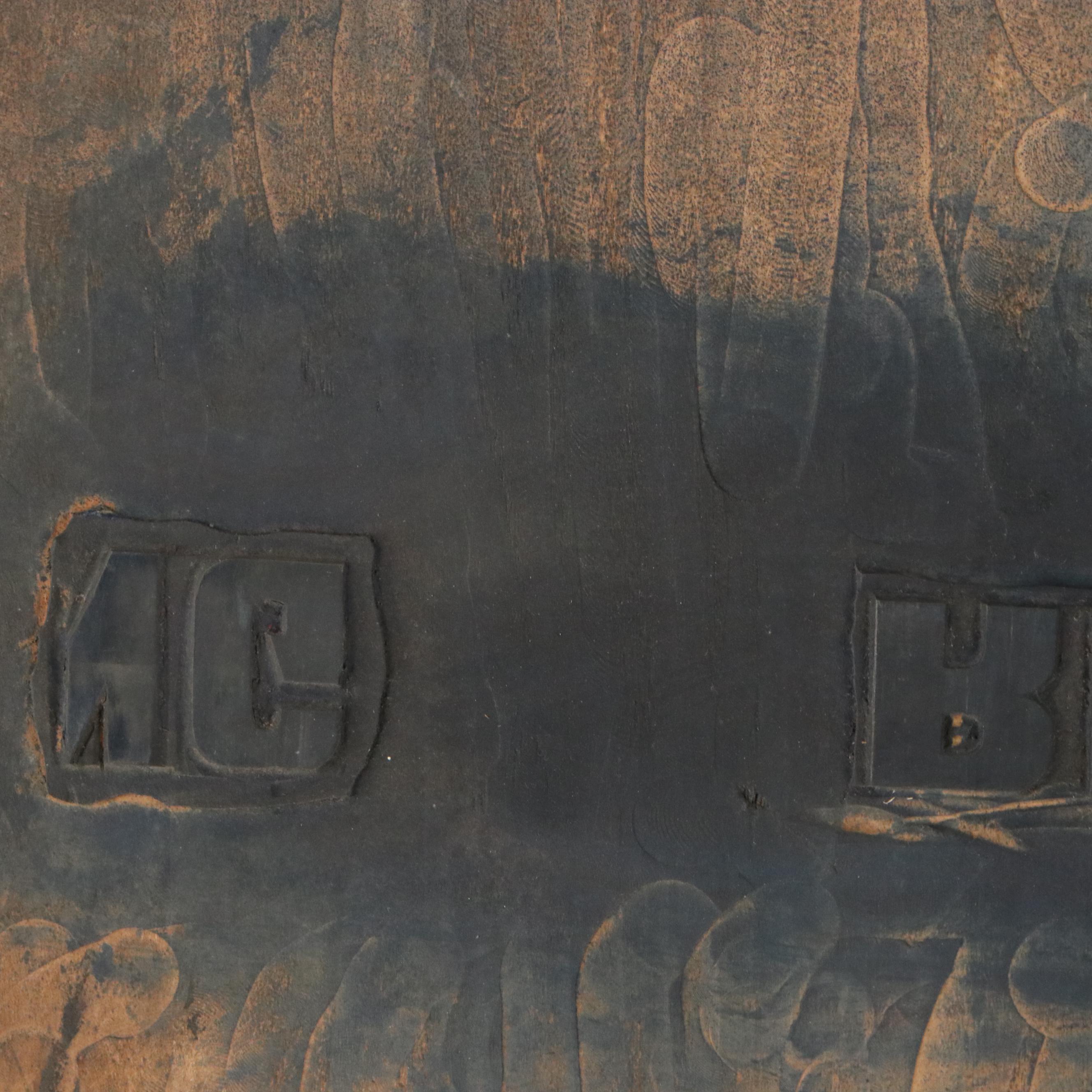 King Reid Shows and Blue Grass Carved Wood Advertisement Plates, Mid-20th C.