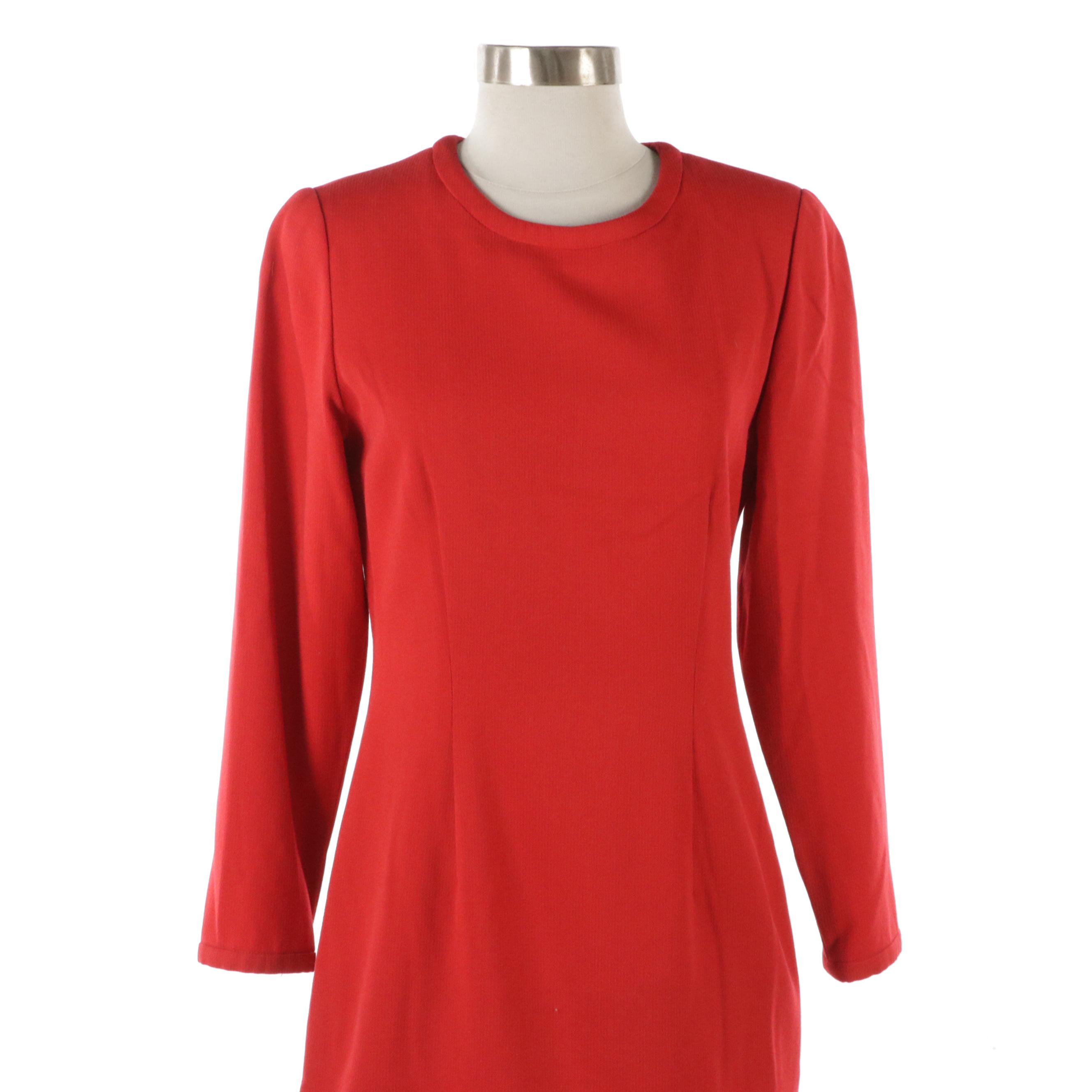 Valentino Miss V Vintage Layered Color-Block Cotton Blend Dress