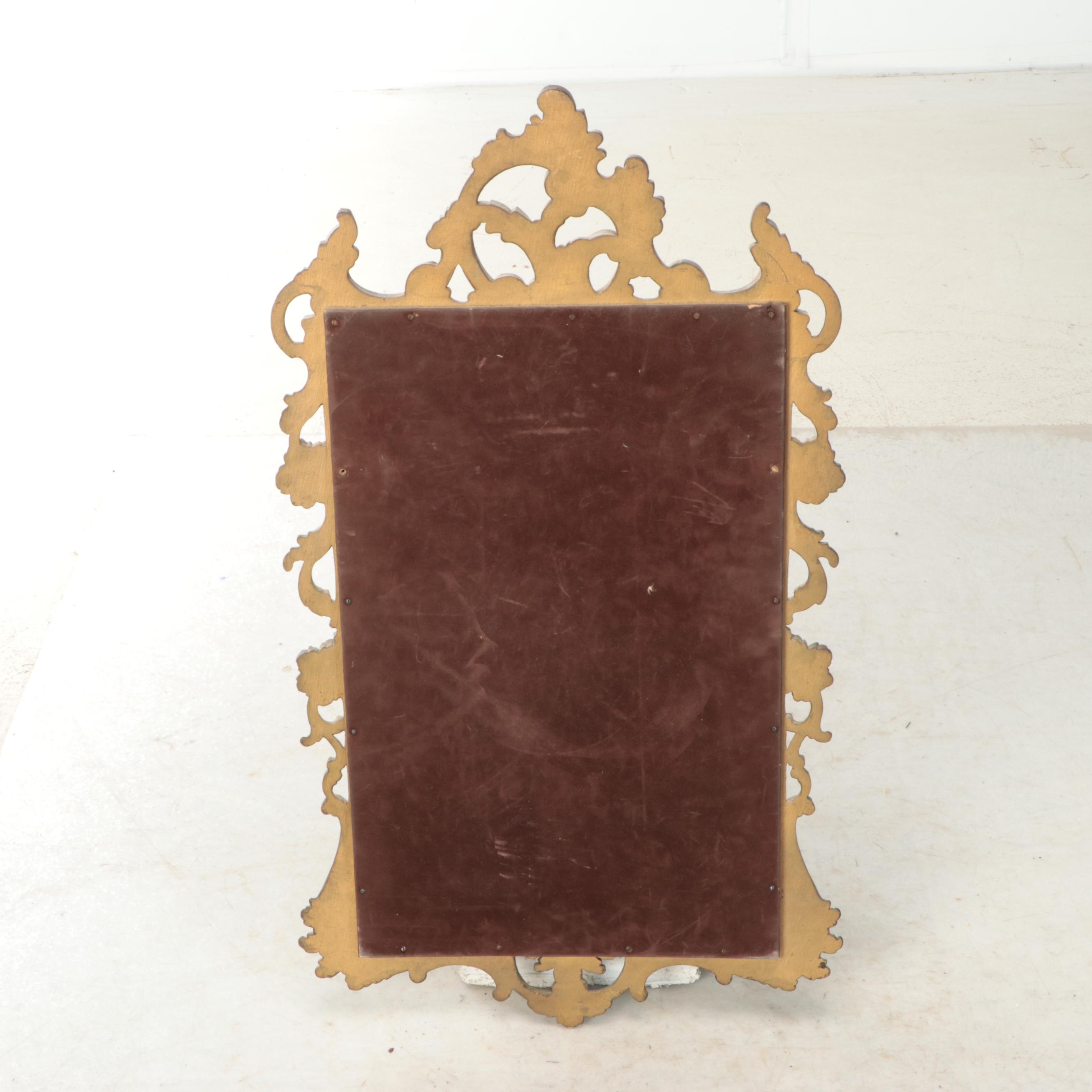 George III Style Gold Finish Wood Wall Mirror