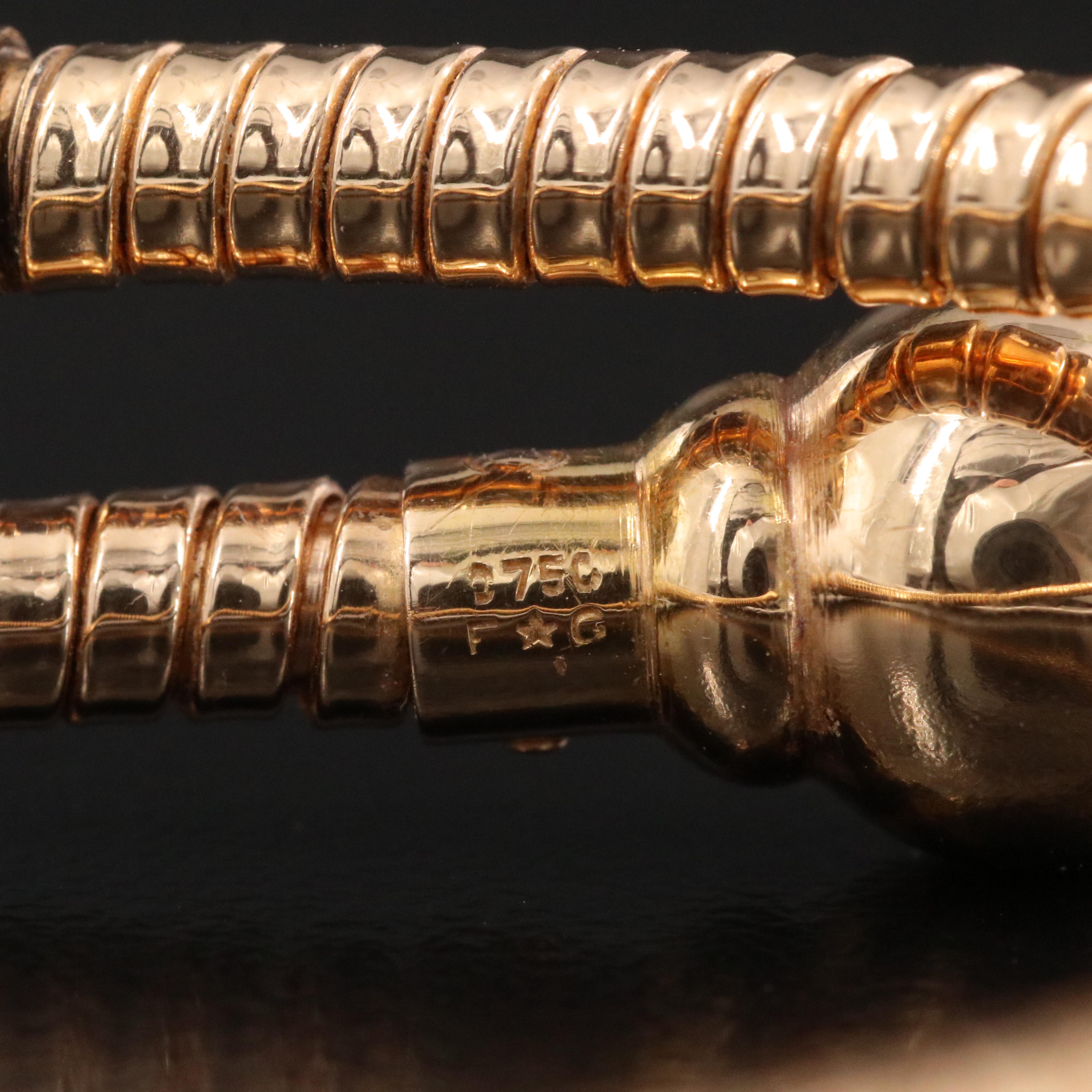 18K Valmon Swiss Tulipe Coil Bracelet Stem Wind Watch