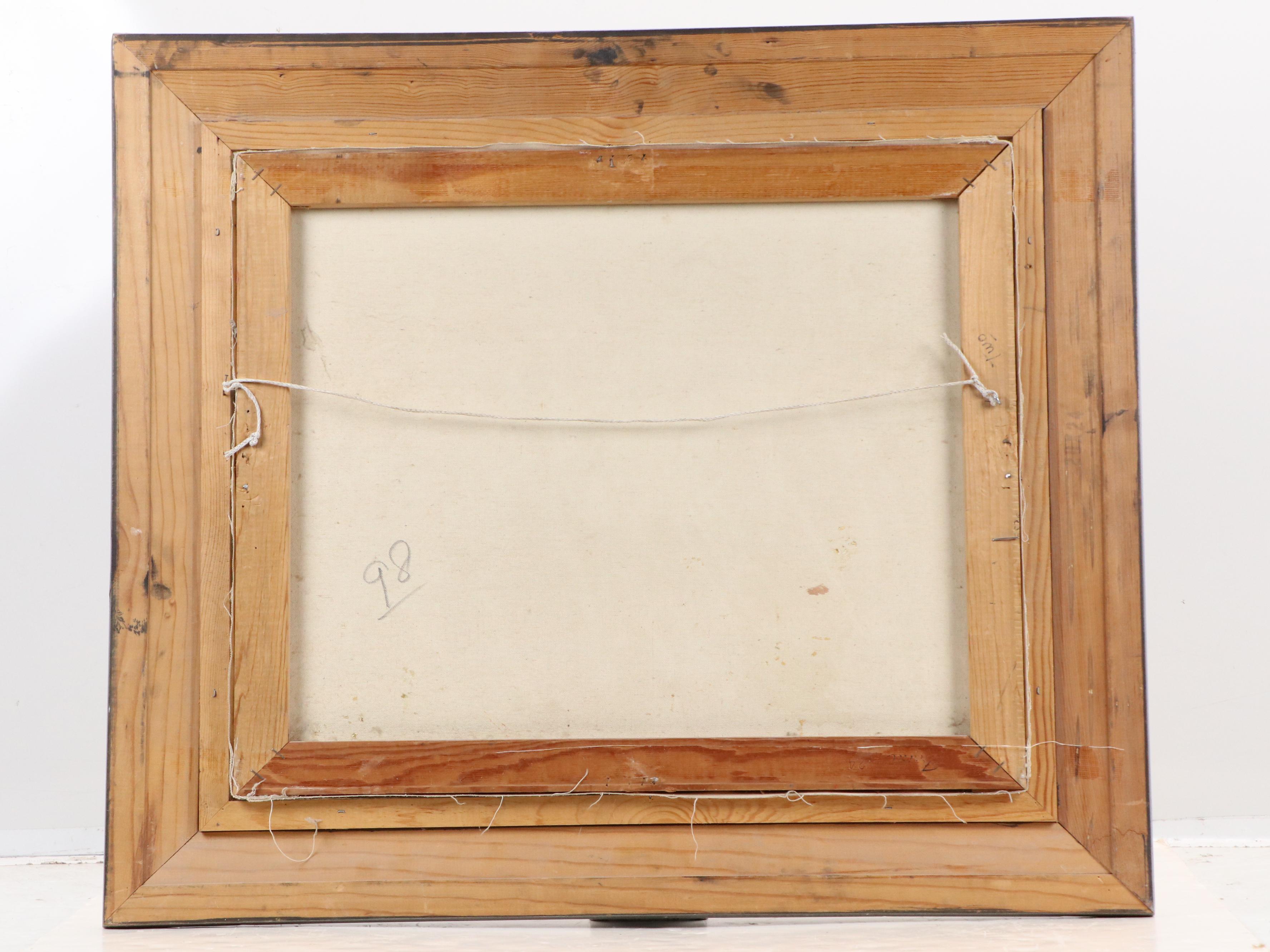 Carlos M. Ortega Oil Painting of Western Scene with Native Americans, 20th C.