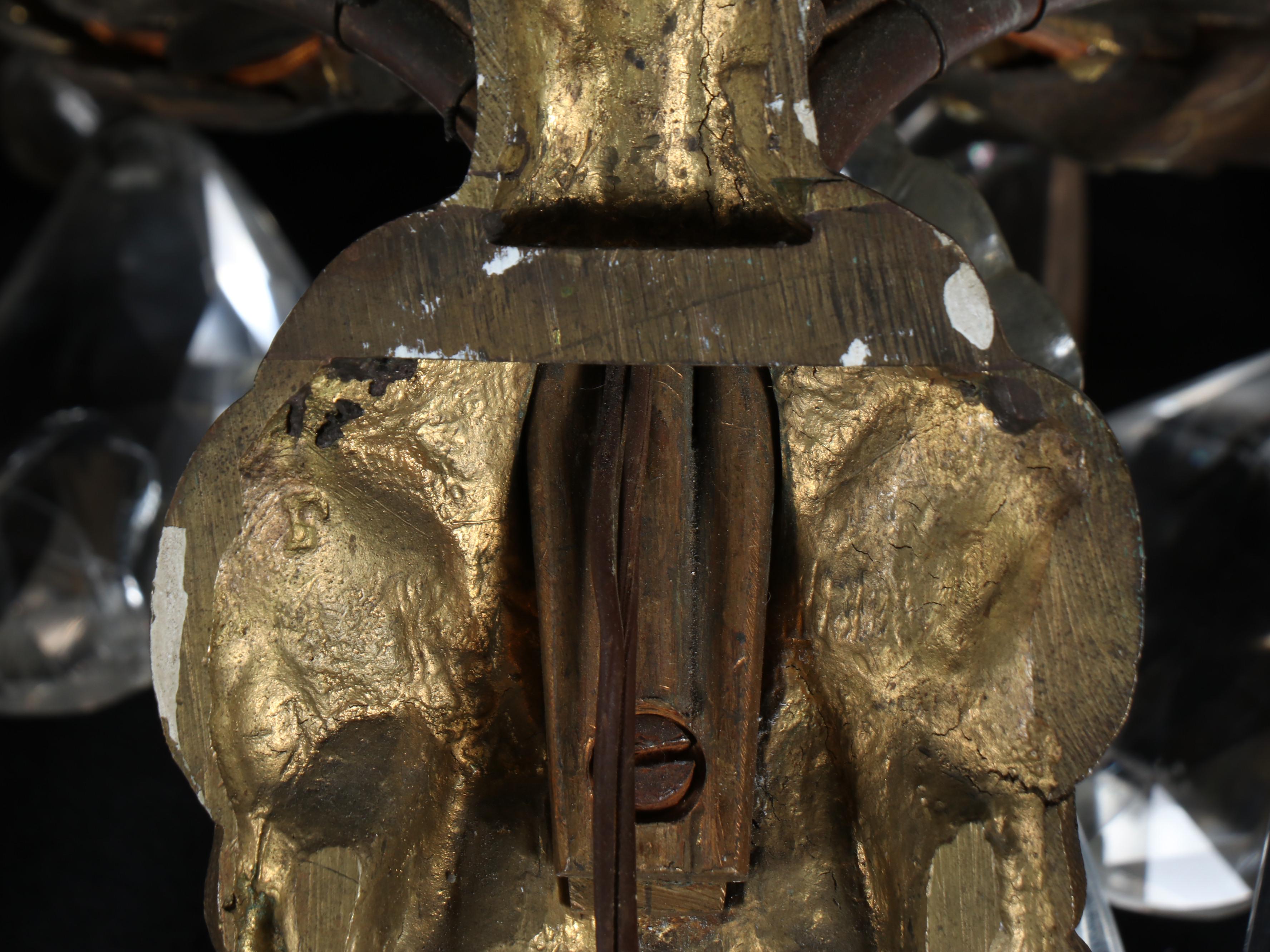 Maison Baguès Style Five-Arm Cut Rock Crystal Sconces