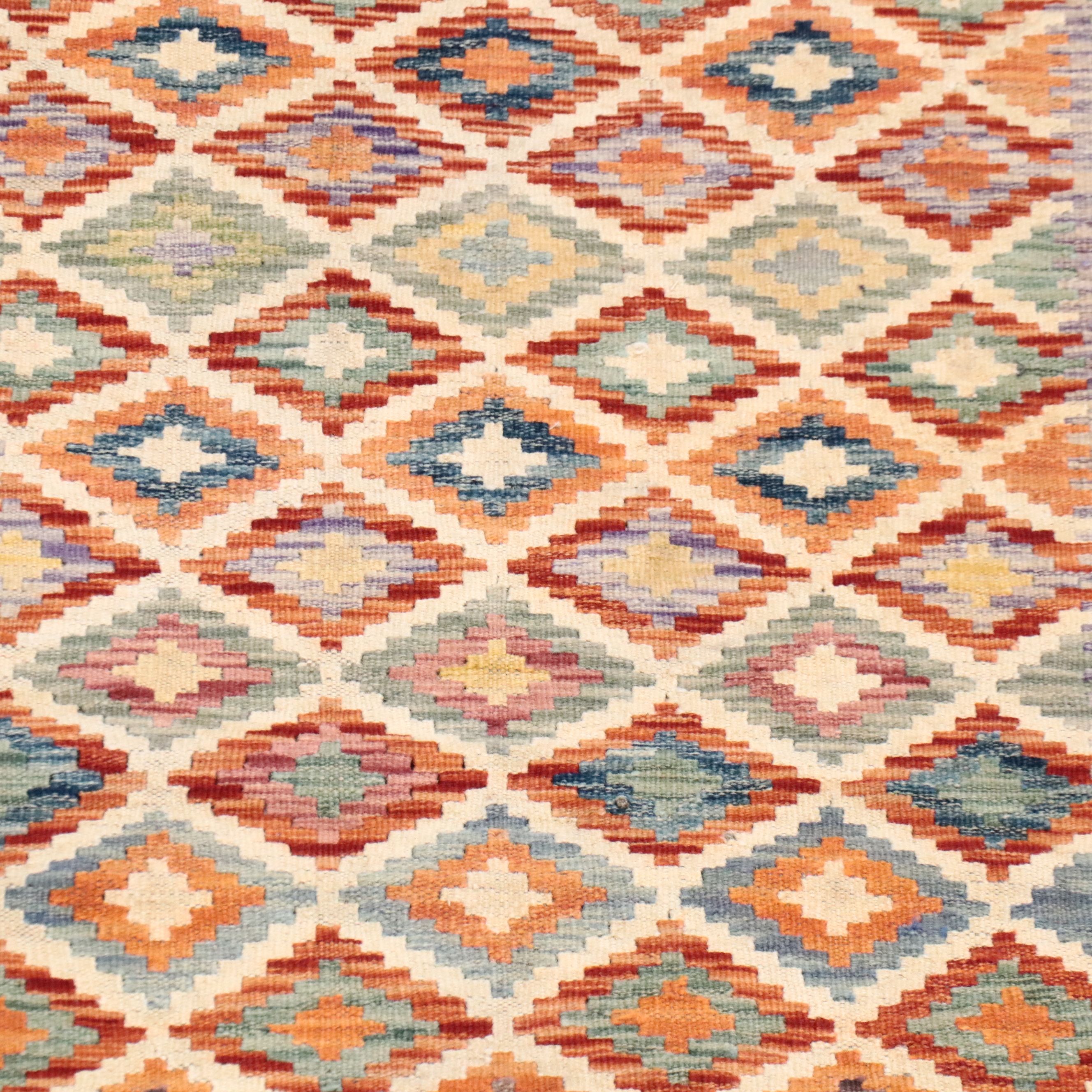 2'10 x 12'11 Handwoven Pakistani Kilim Carpet Runner