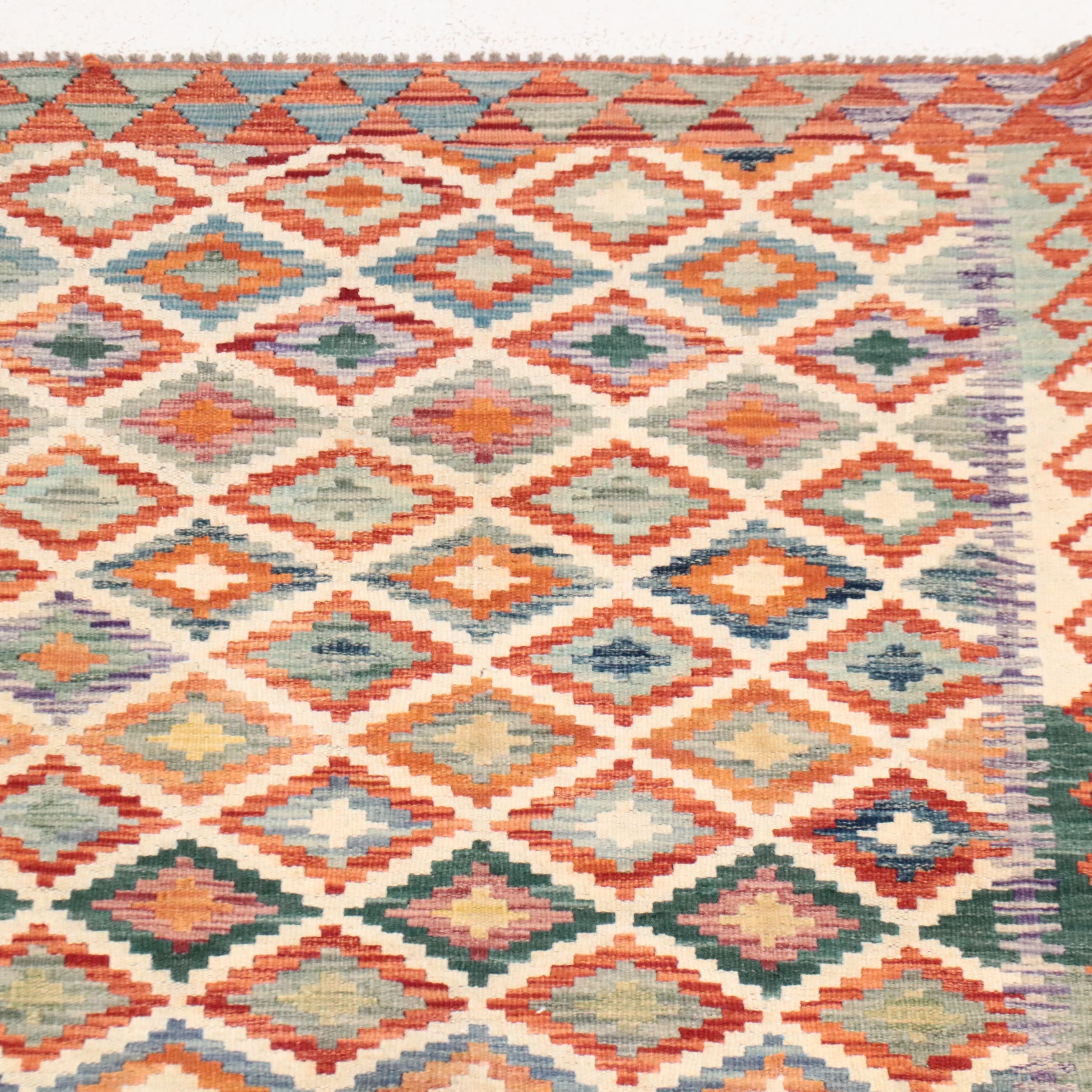 2'10 x 12'11 Handwoven Pakistani Kilim Carpet Runner