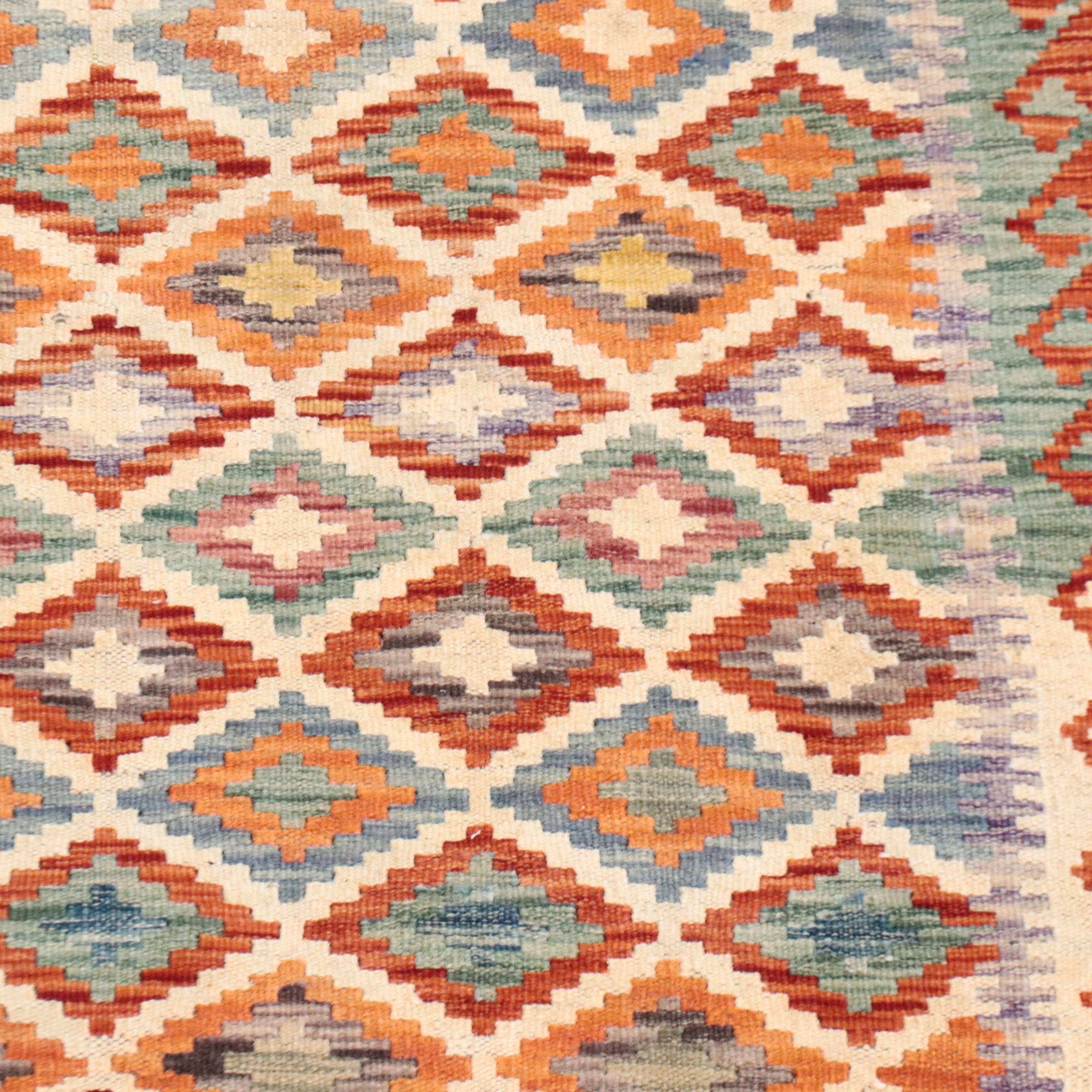 2'10 x 12'11 Handwoven Pakistani Kilim Carpet Runner