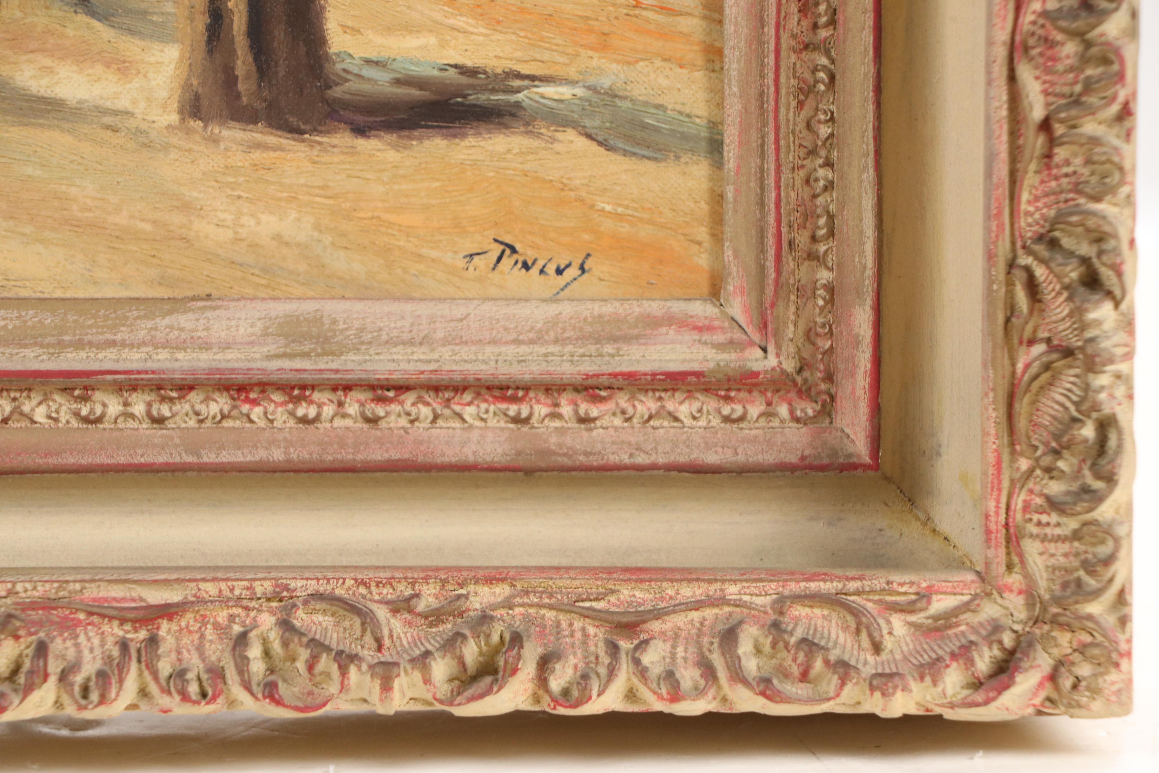 T. Pincus Oil Painting of Woodland Landscape, 20th Century