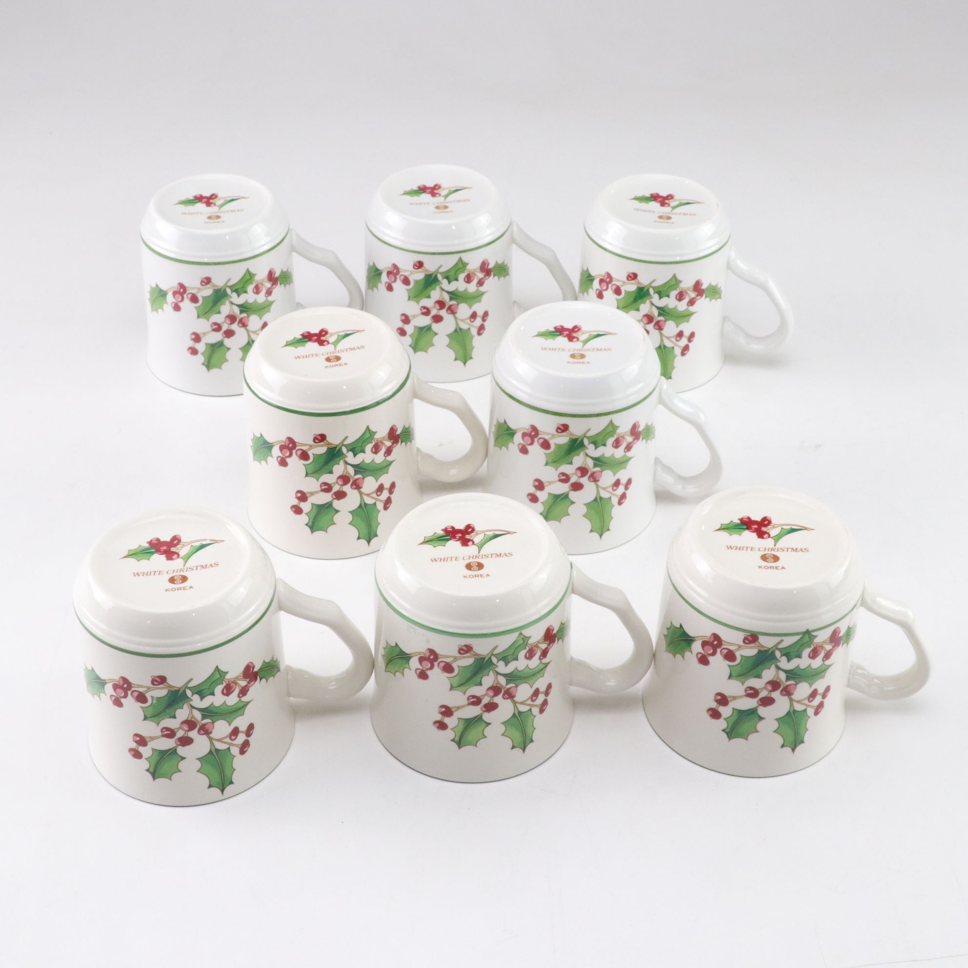 Sango "White Christmas" Dinnerware for Eight with Tureen, Candlesticks and More