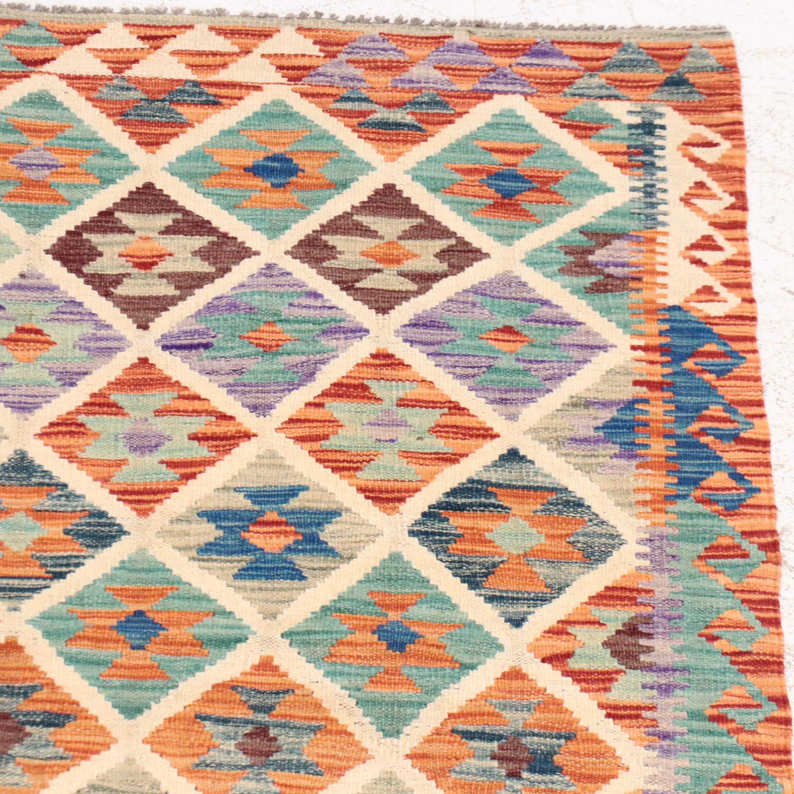 2'10 x 13'2 Handwoven Pakistani Kilim Long Rug