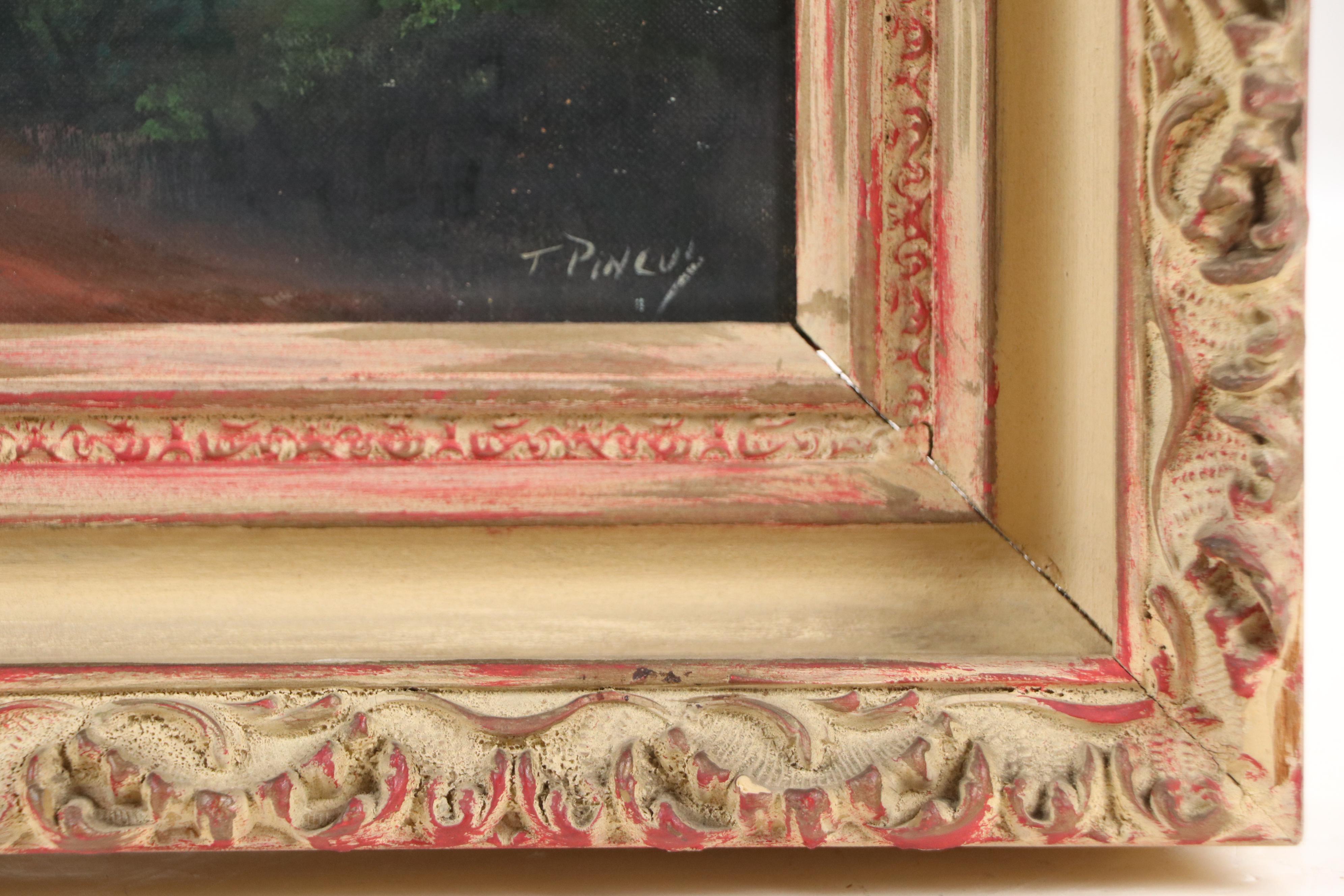 T. Pincus Landscape Oil Painting of Rural Road, 20th Century