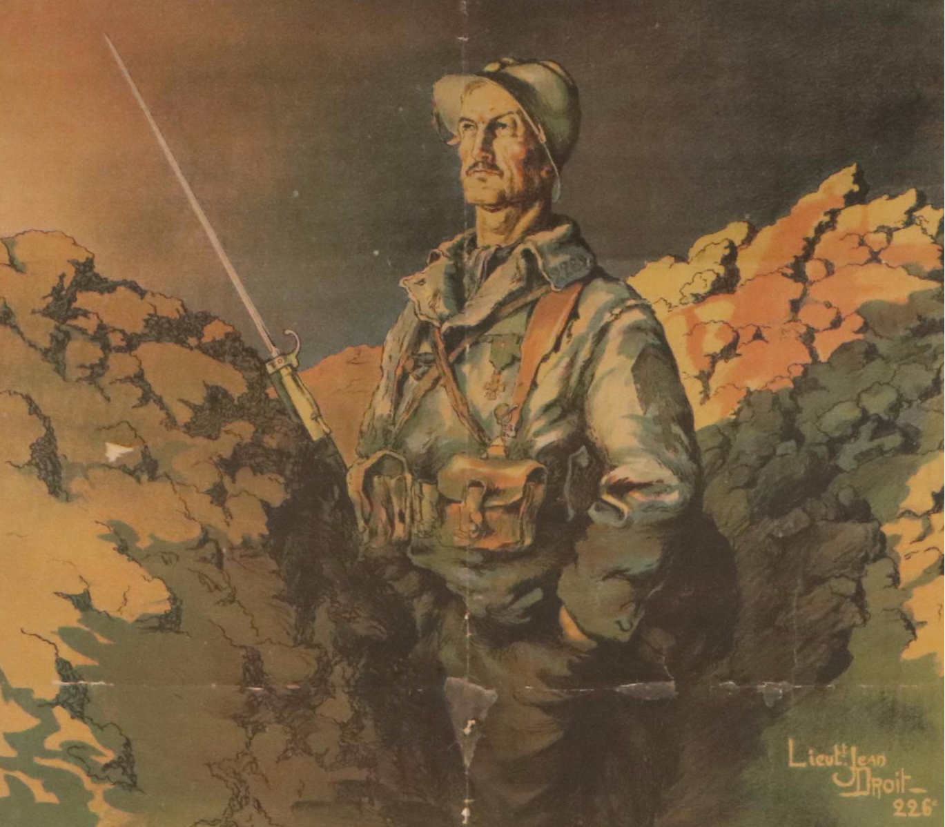 French WWI Color Lithograph Poster After André Devambez, Early 20th Century