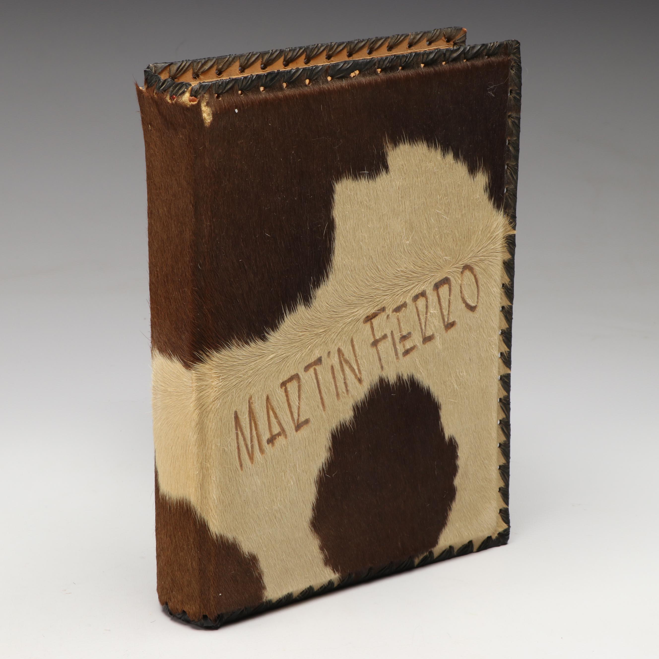 Calf Bound "The Gaucho Martín Fierro" by José Hernández with Wooden Book Stand