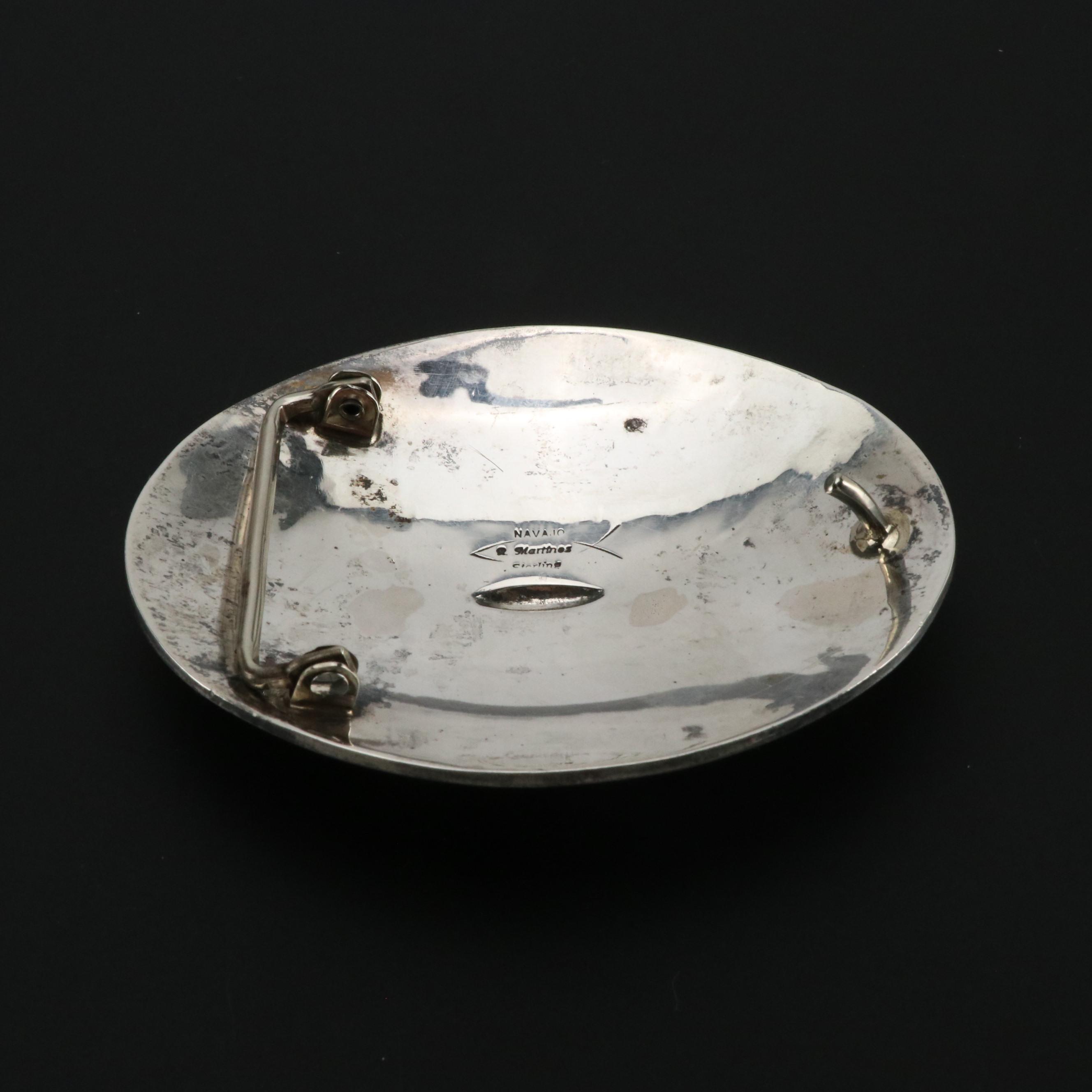Rick Martinez Navajo Sterling Silver Belt Buckle