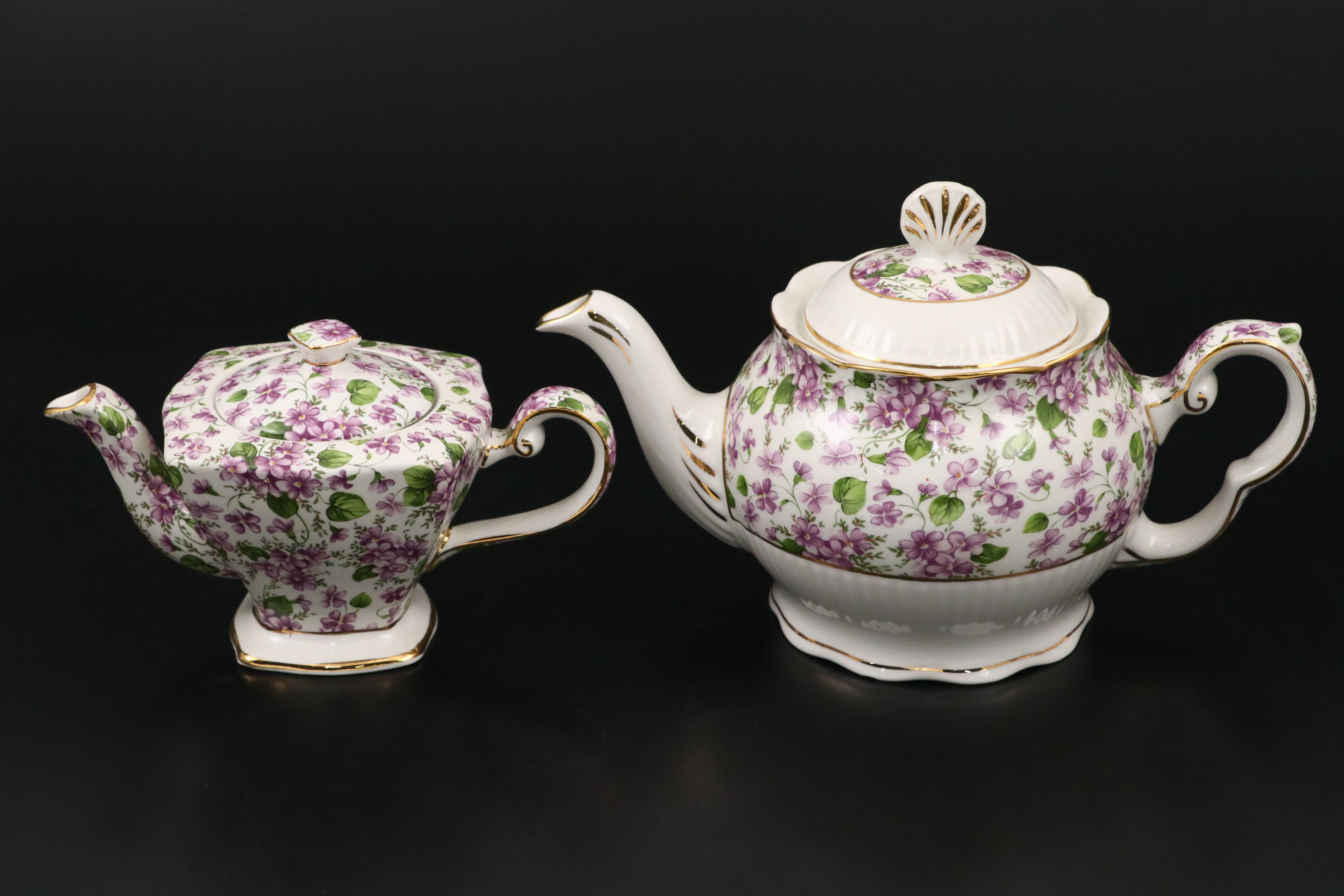 Royal Patrician with Crown Dorset Violet Chintz Pattern Tea Set