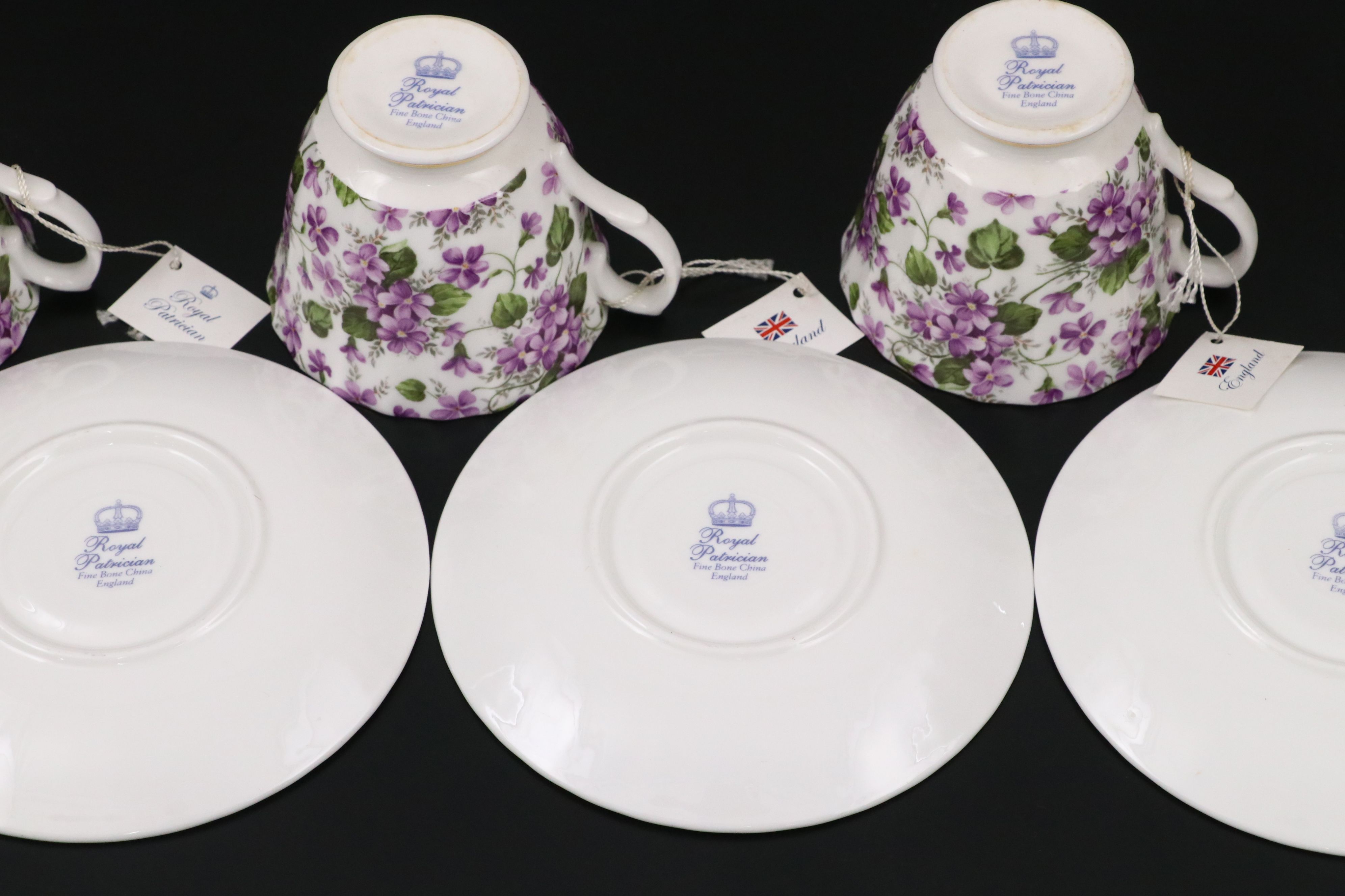 Royal Patrician with Crown Dorset Violet Chintz Pattern Tea Set