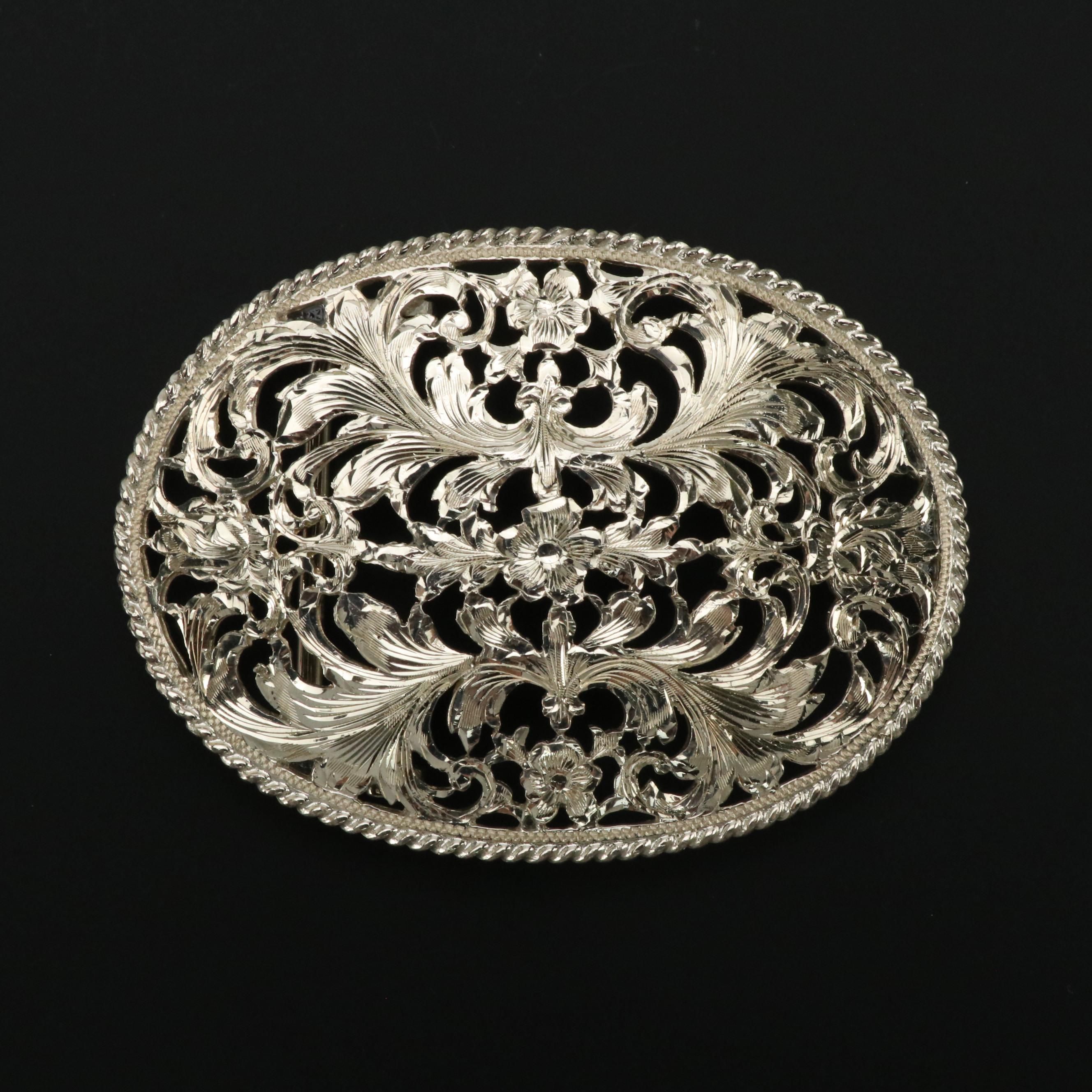 Sunset Trails Sterling Silver Western Belt Buckle