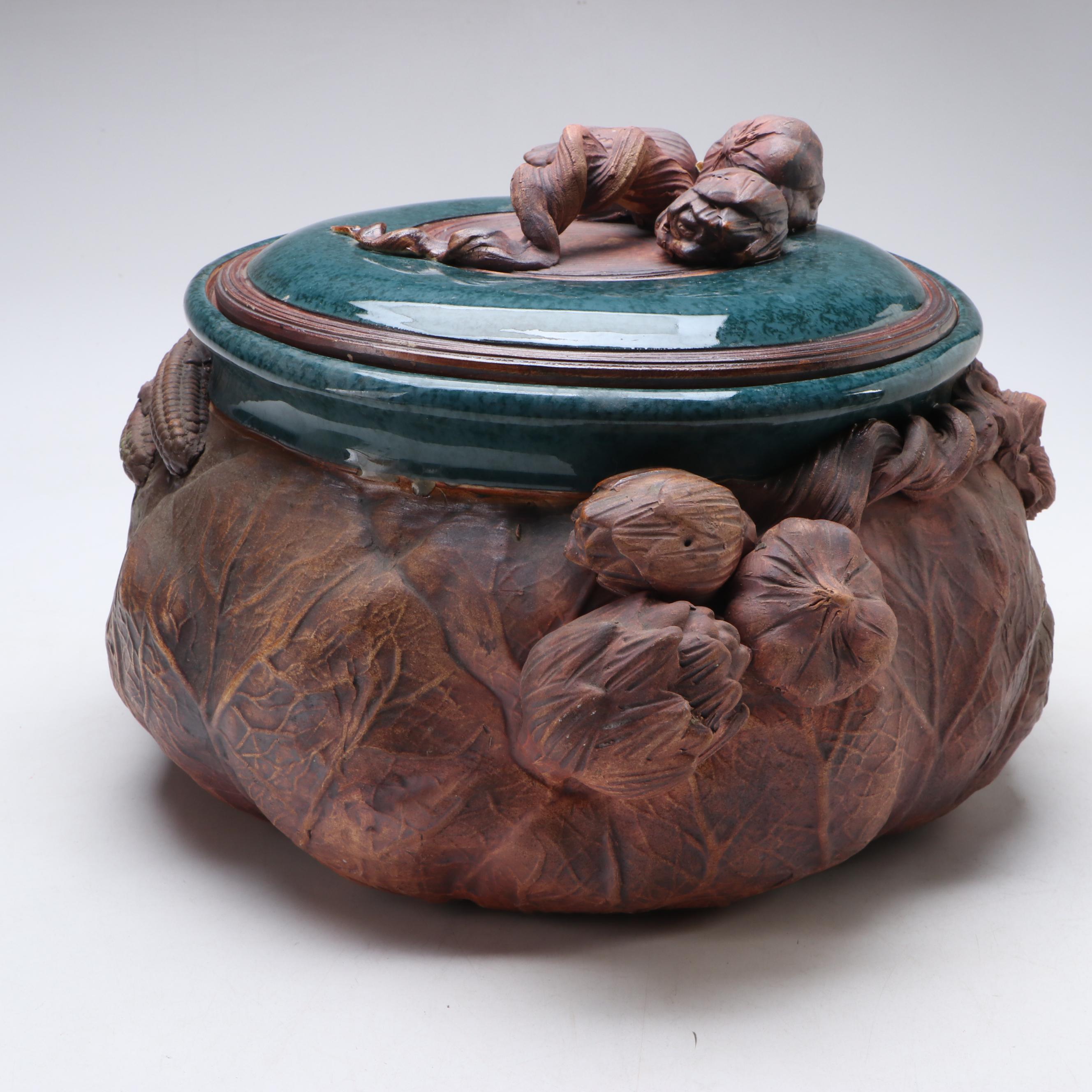 Terrafirma Art Pottery Lidded Bowl, 1995