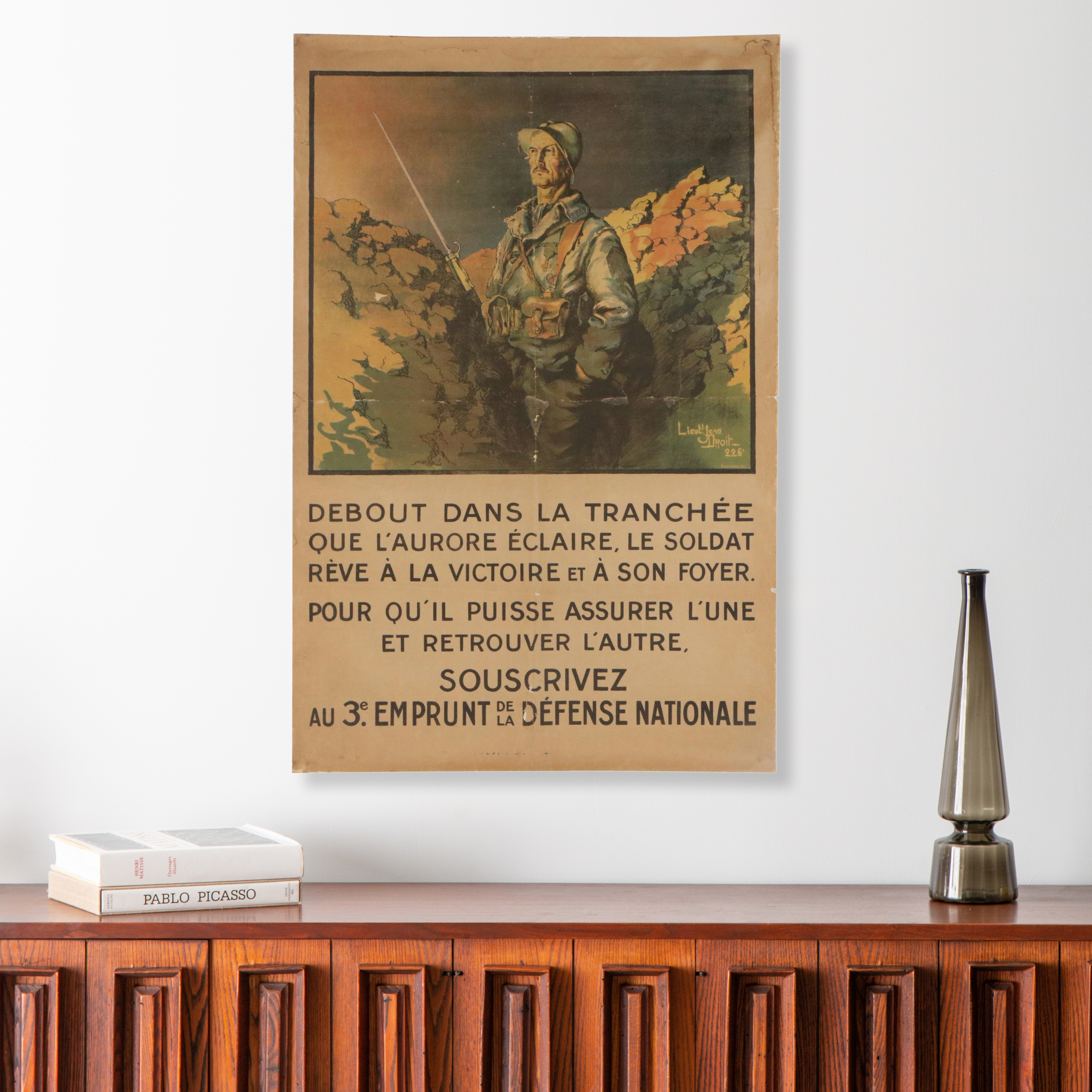 French WWI Color Lithograph Poster After André Devambez, Early 20th Century