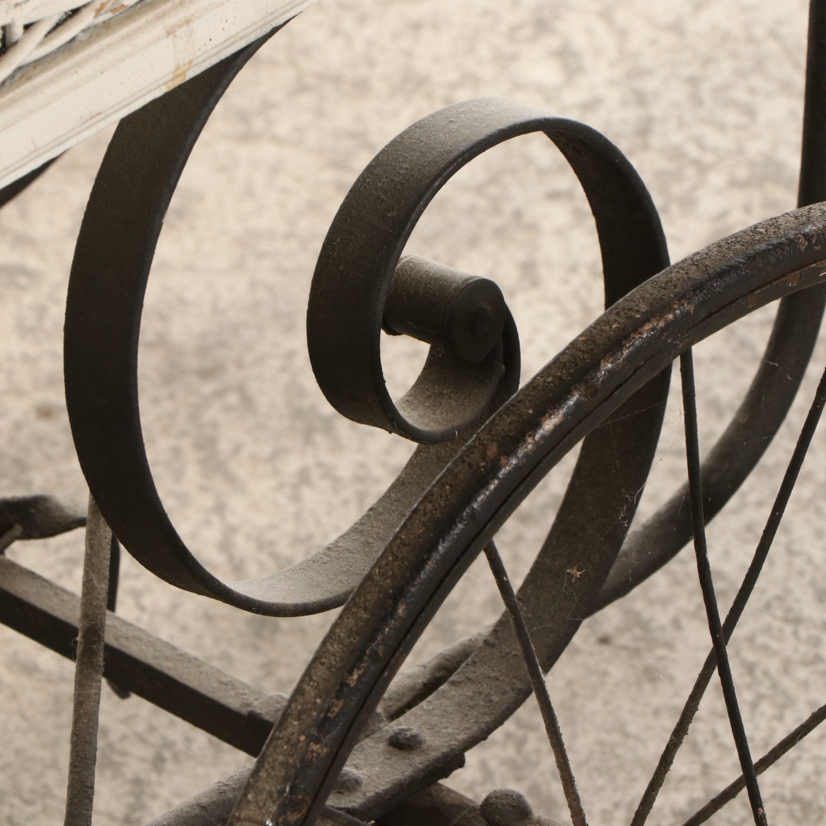Painted Wicker Baby Carriage with Doll, 1920s
