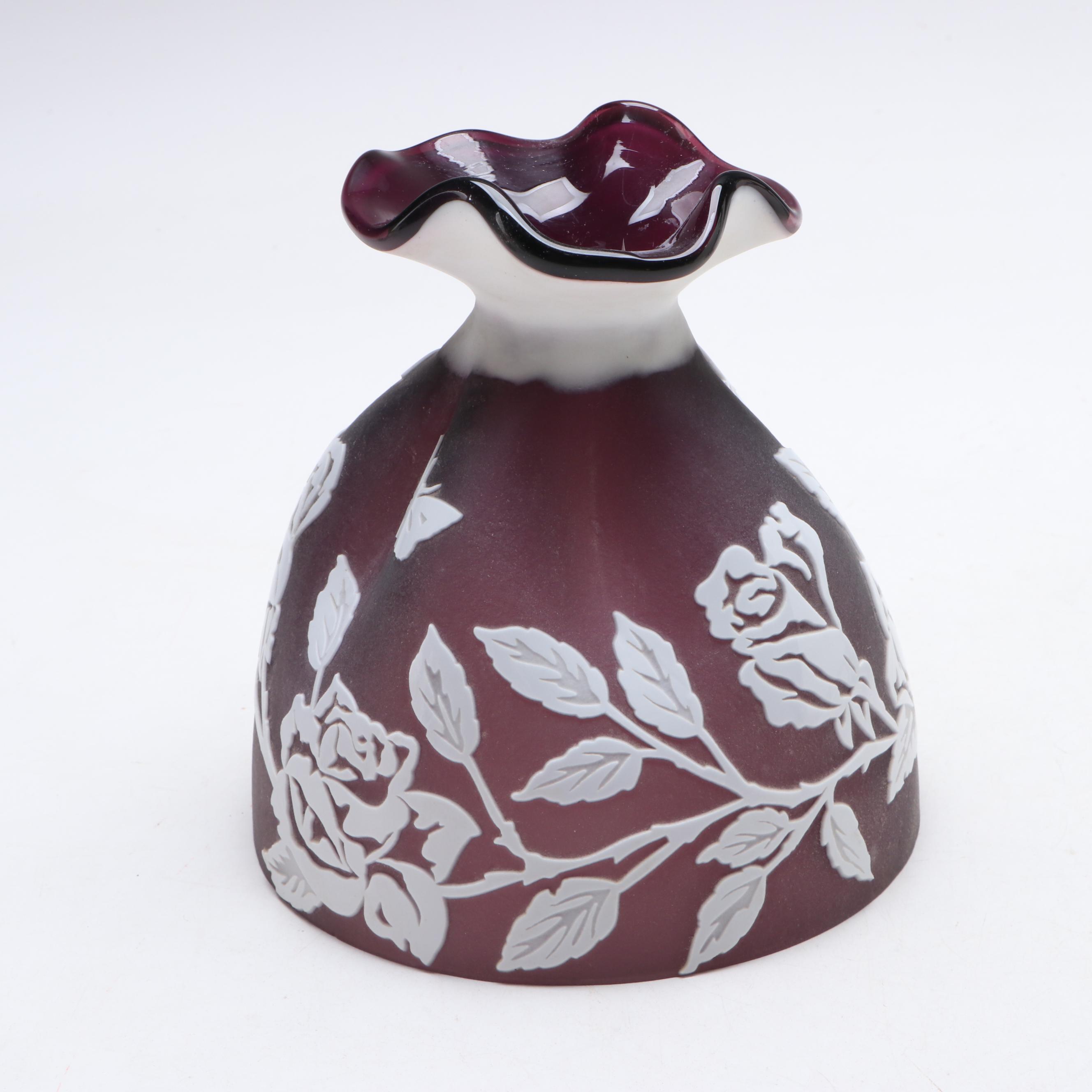 Kelsey Murphy for Pilgrim Etched Glass Botanical Accent Lamp, 1997