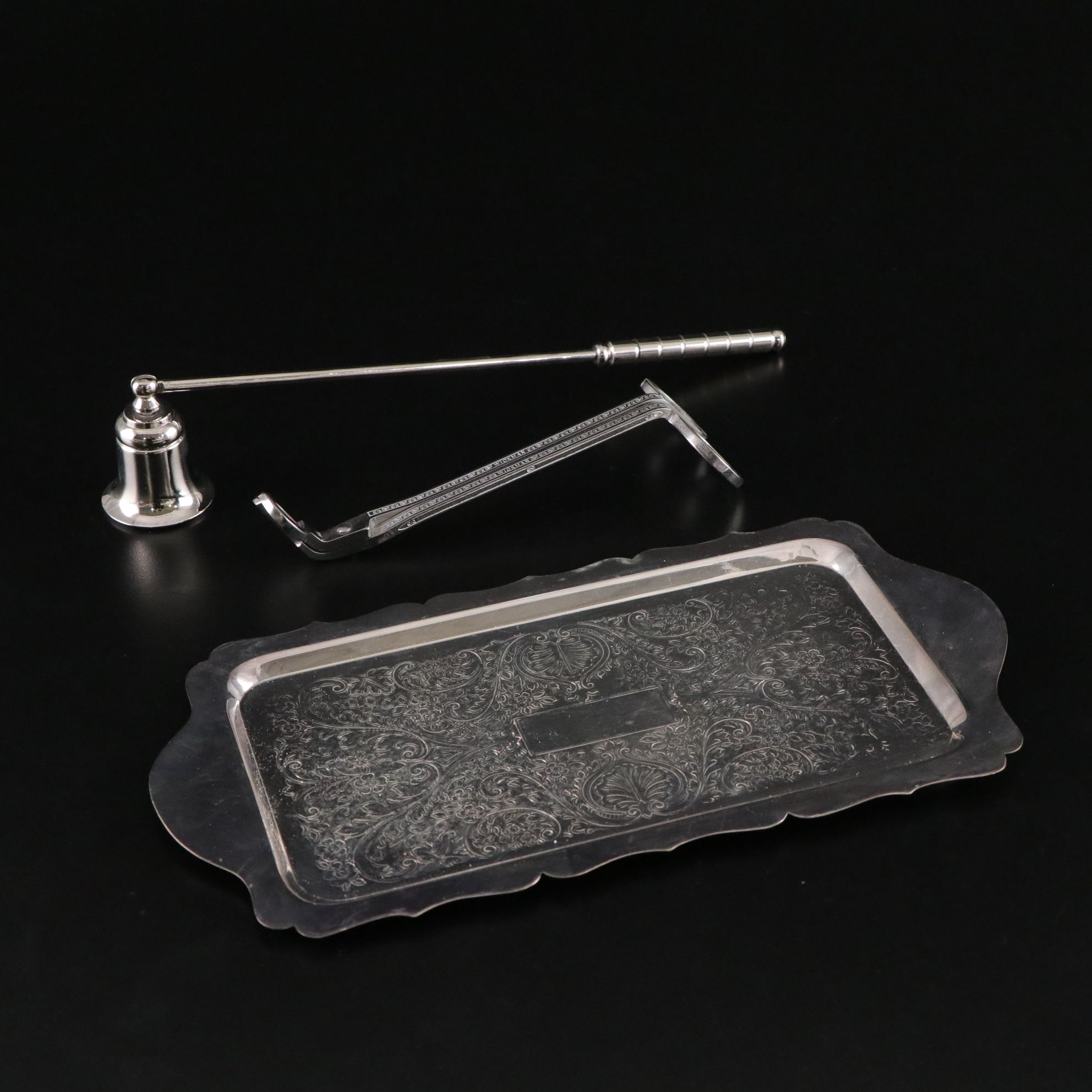 Silver Plate Serving Trays and Candelabra