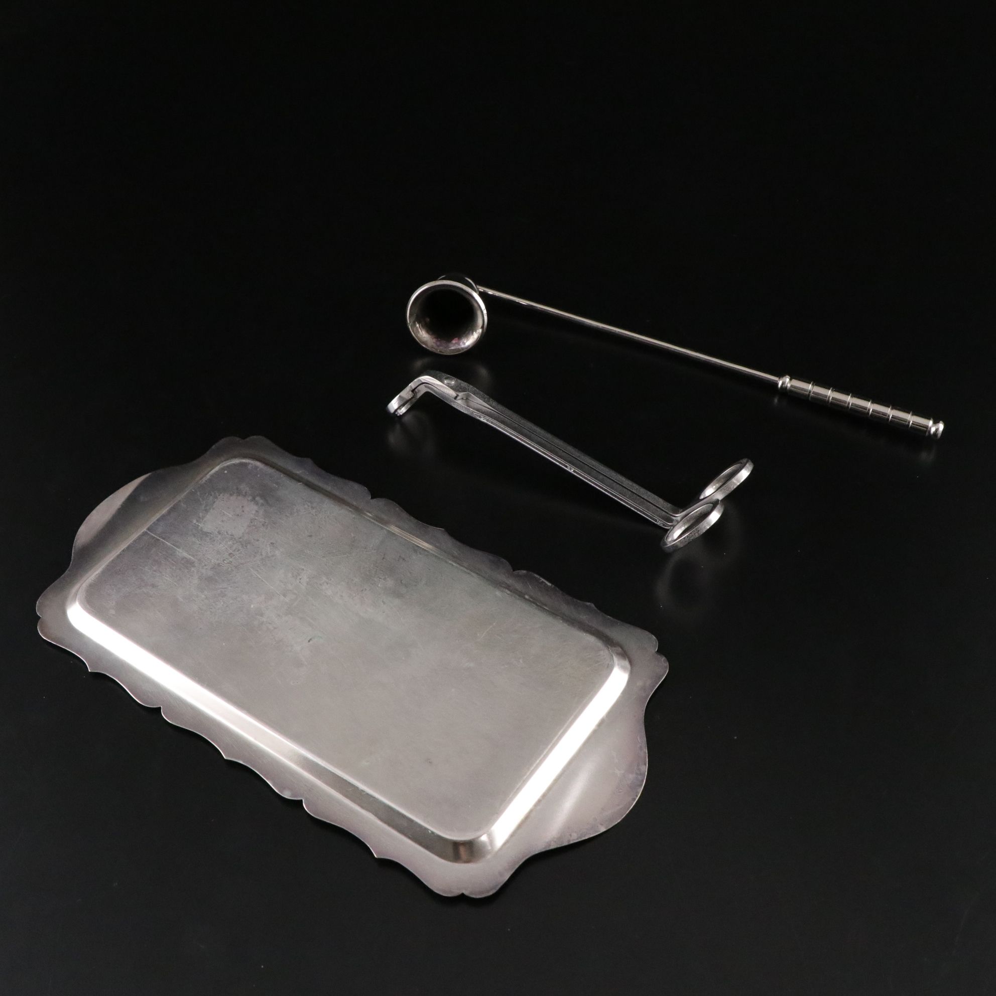 Silver Plate Serving Trays and Candelabra