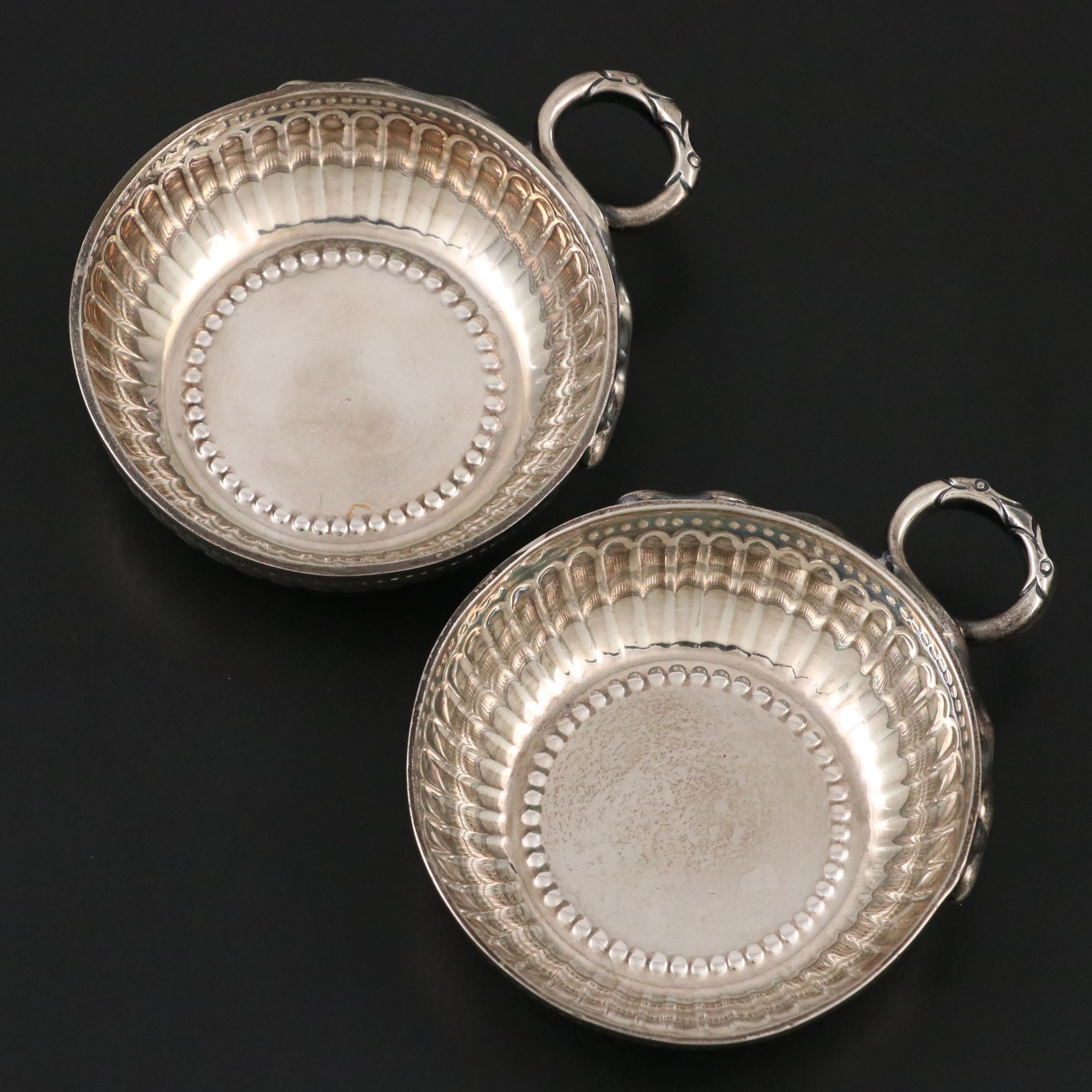 Vander & Hedges English Sterling Silver Tastevins, 1930s