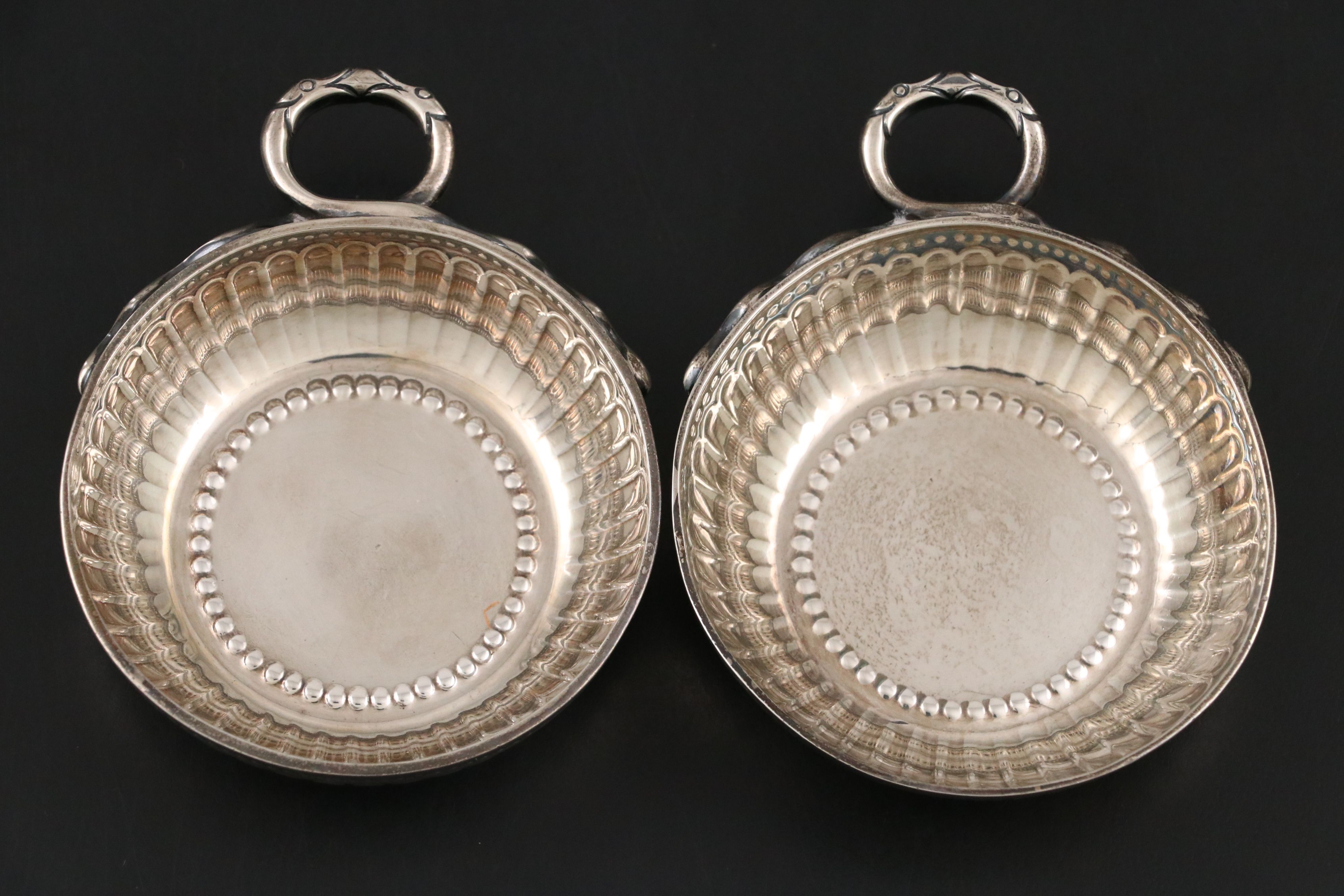 Vander & Hedges English Sterling Silver Tastevins, 1930s