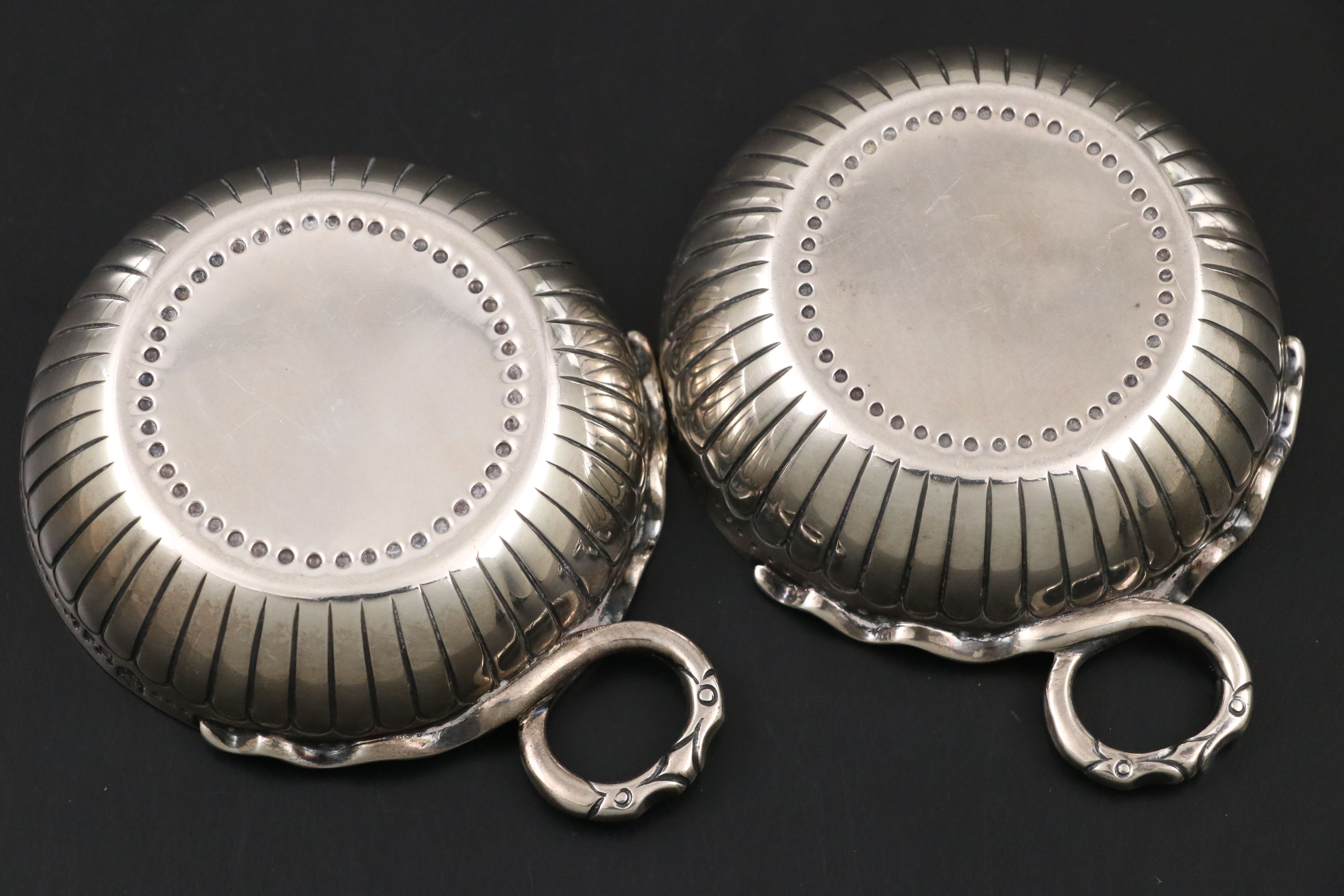 Vander & Hedges English Sterling Silver Tastevins, 1930s