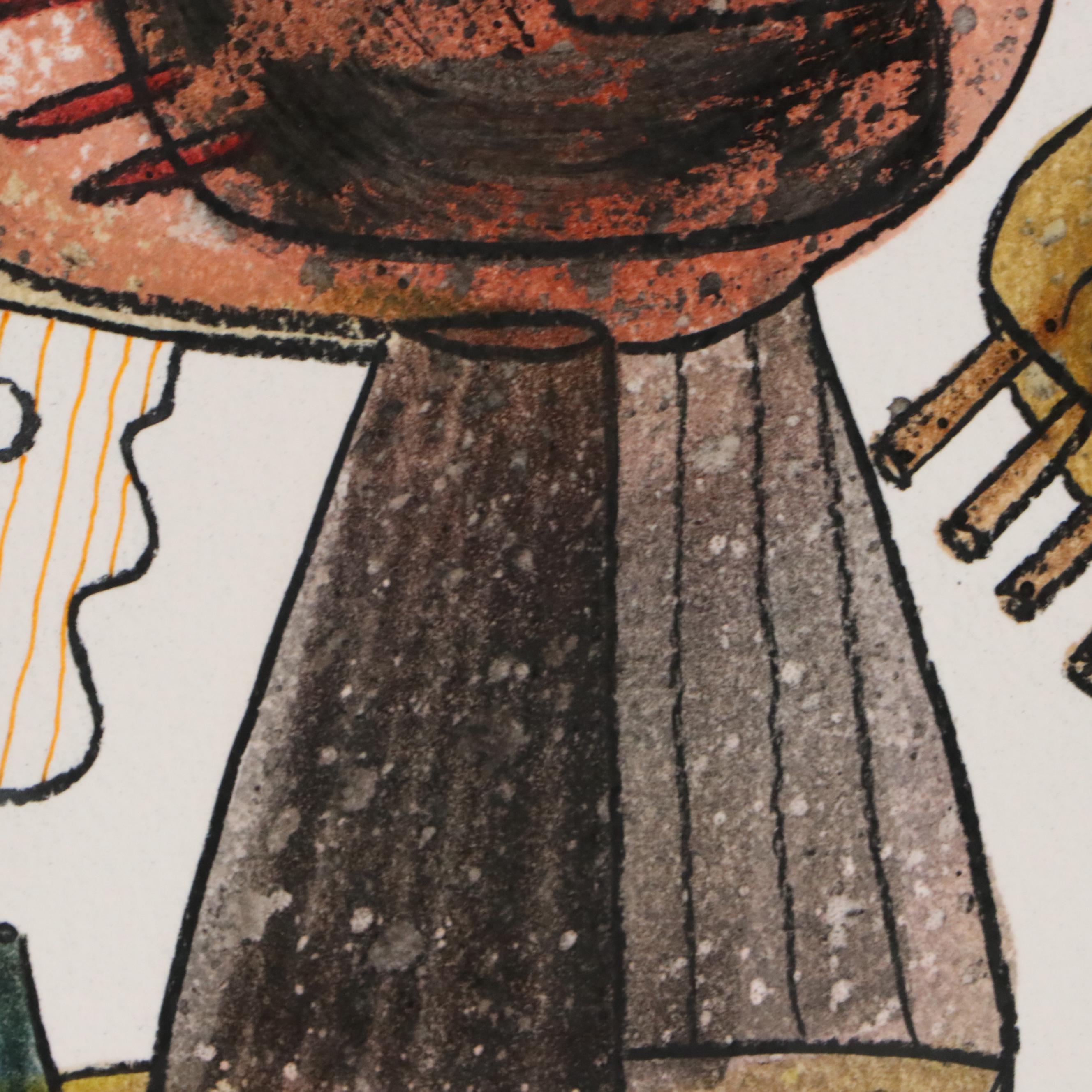 Michel Blázquez Surrealist Mixed Media Painting "Untitled," 2025