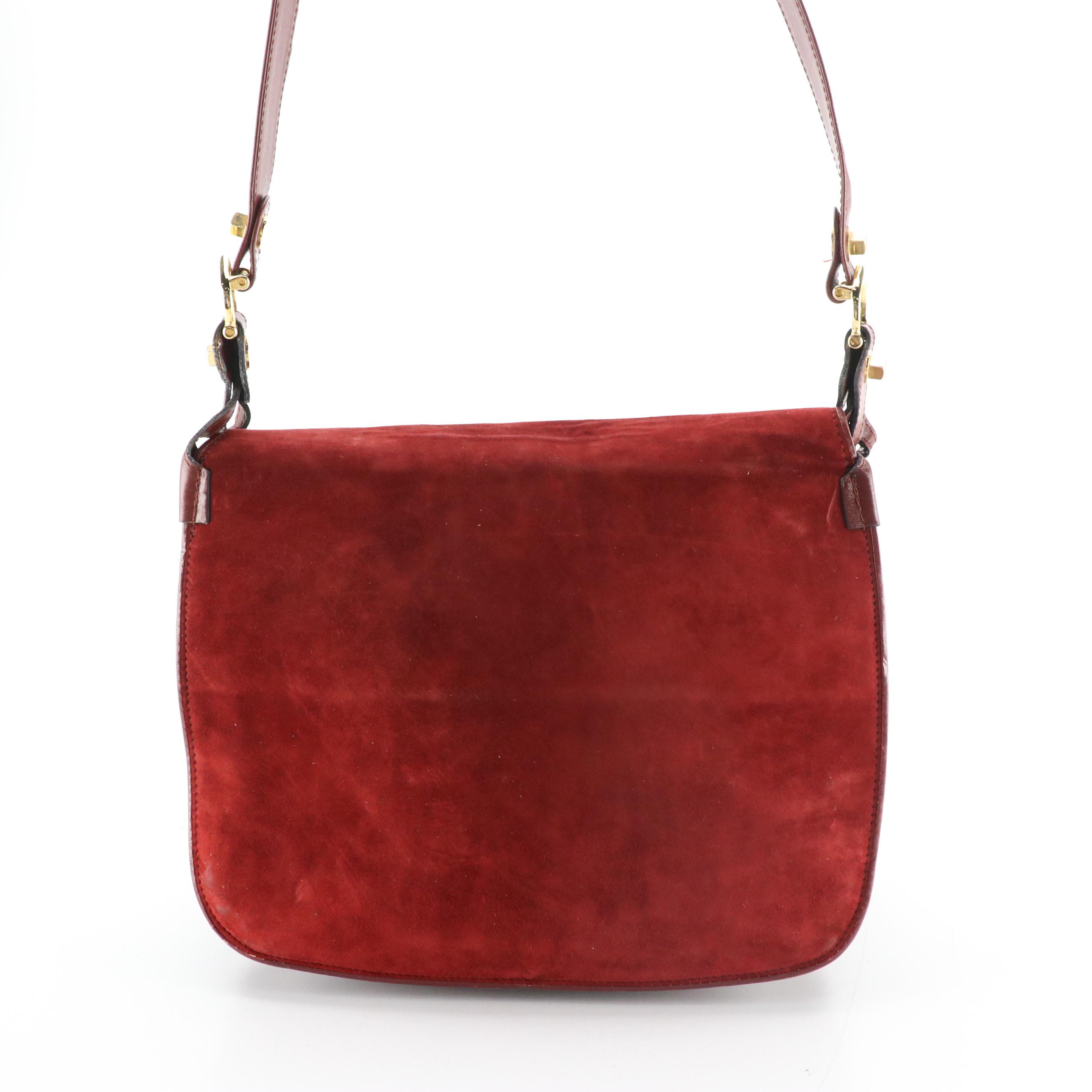 Cartier Must de Cartier Double-Compartment Expandable Flap Bag in Burgundy