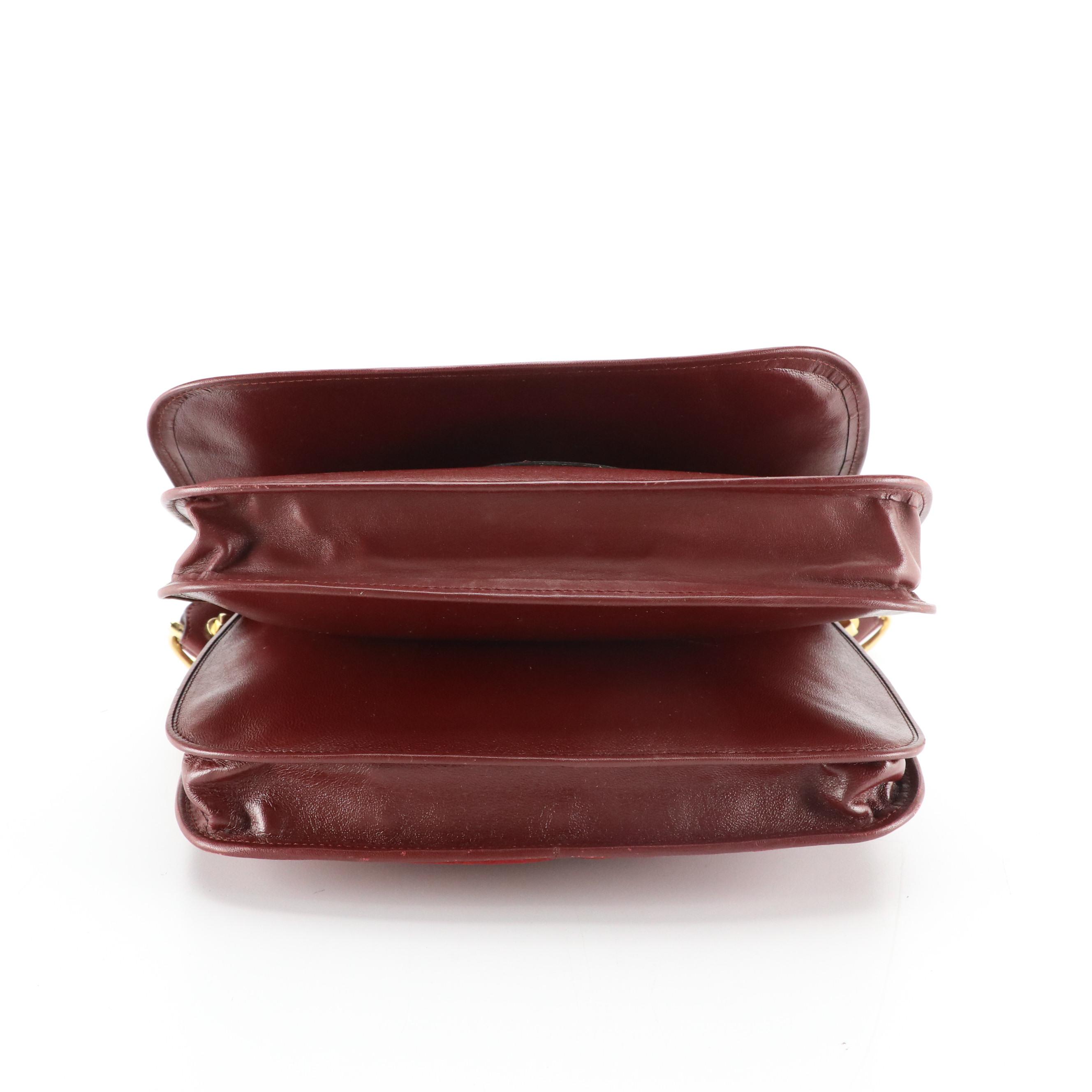 Cartier Must de Cartier Double-Compartment Expandable Flap Bag in Burgundy