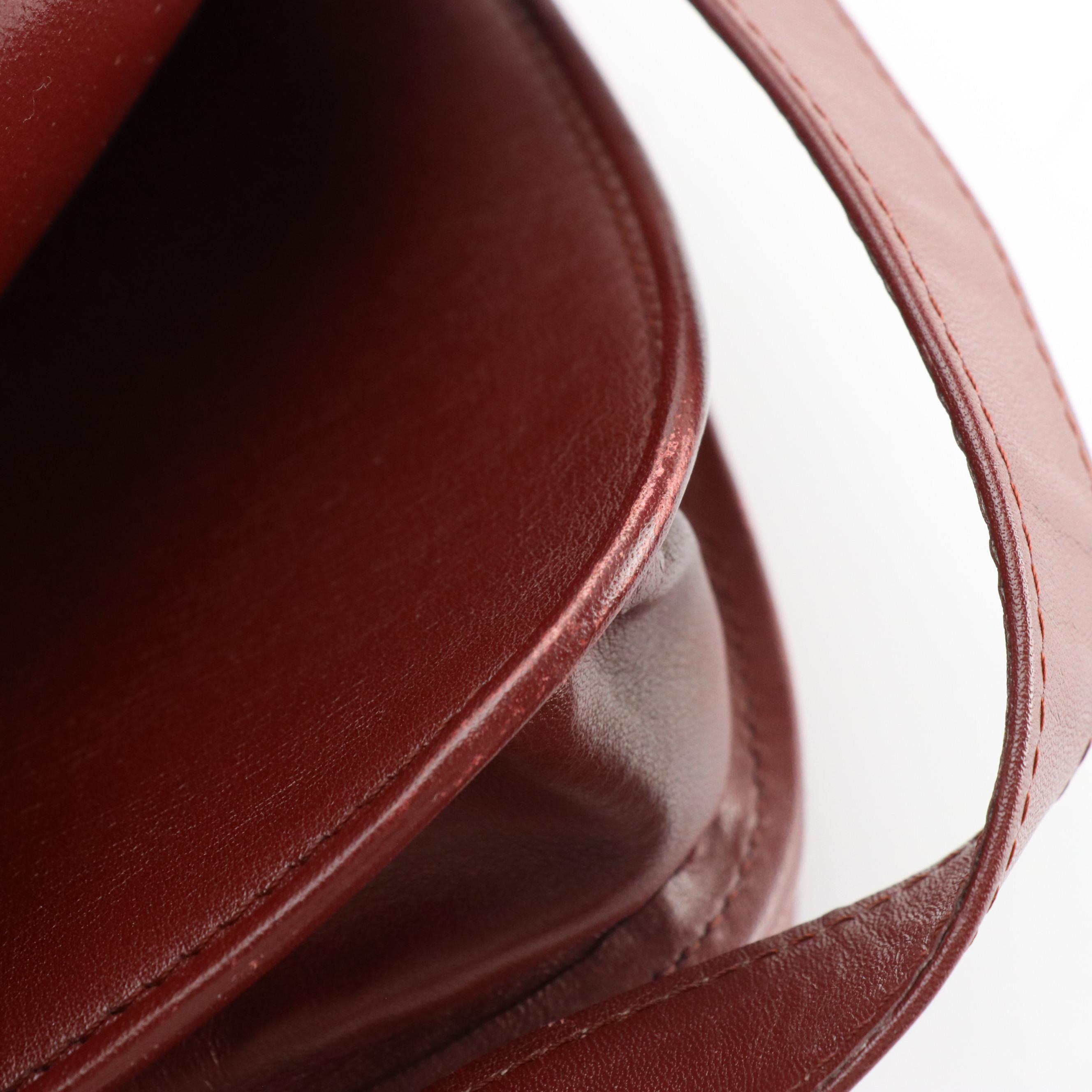 Cartier Must de Cartier Double-Compartment Expandable Flap Bag in Burgundy