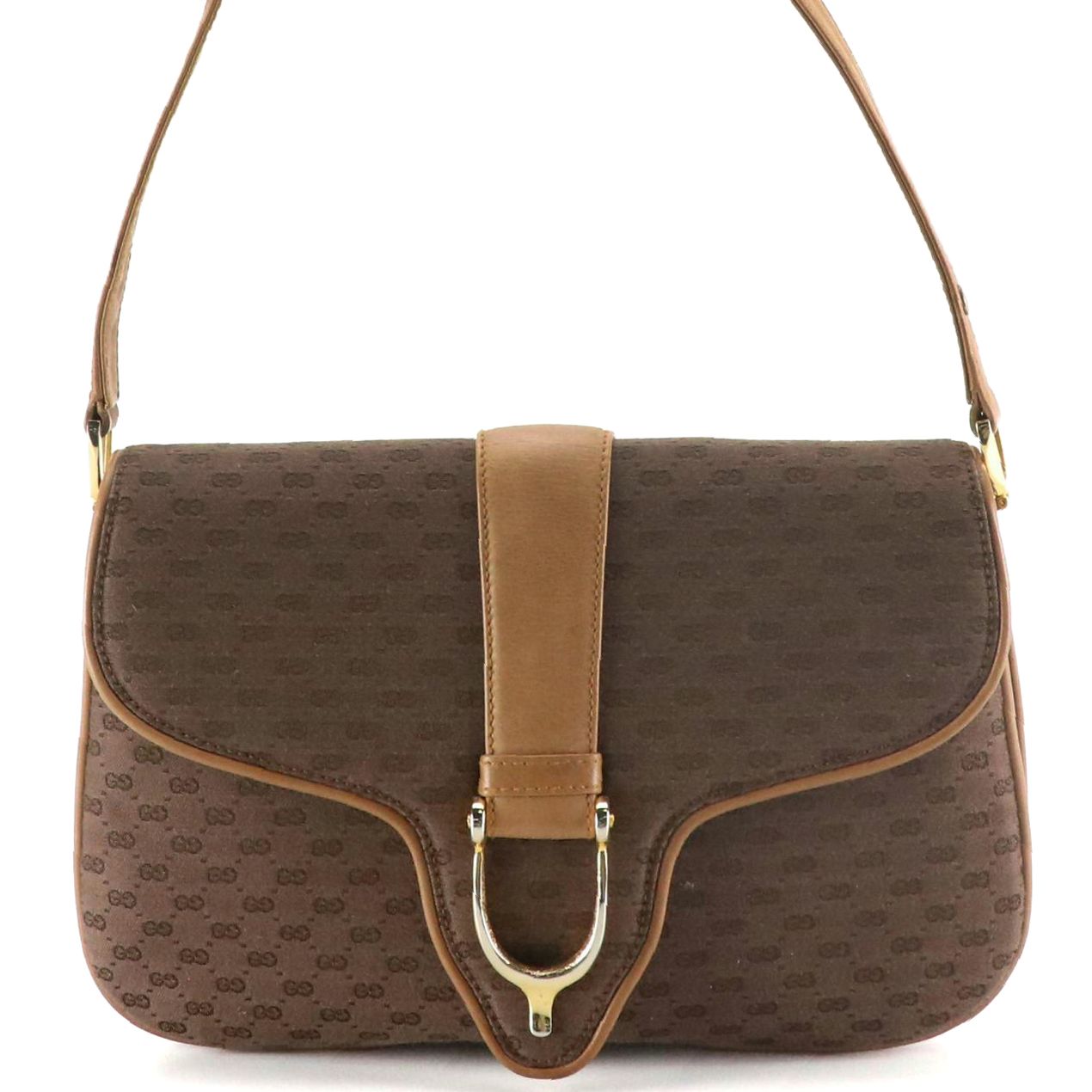 Gucci Accordion Flap Bag in Micro GG Canvas and Leather, 1960s