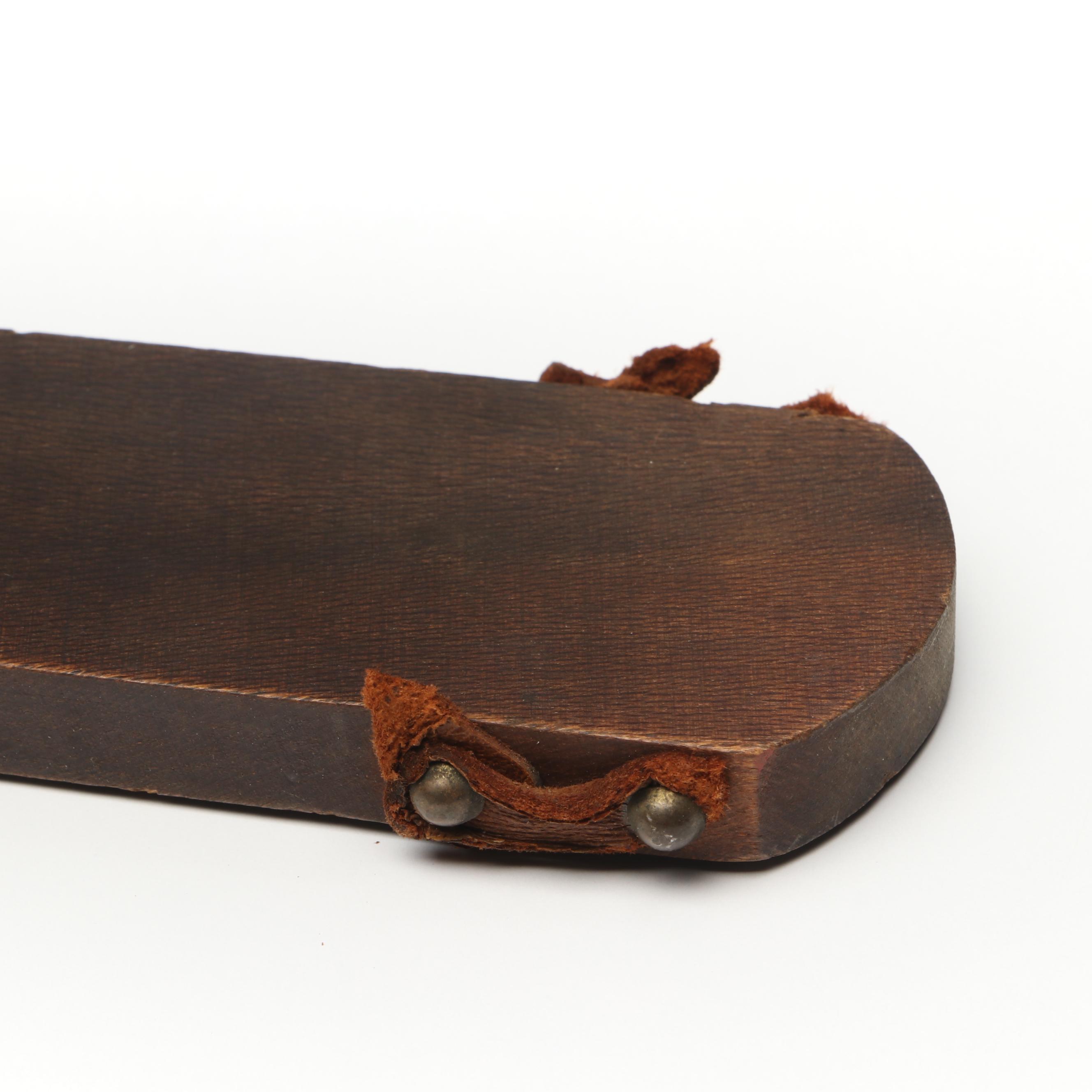 French Hair on Hide Blacksmith's Bellows with Brass Mortar and Pestle